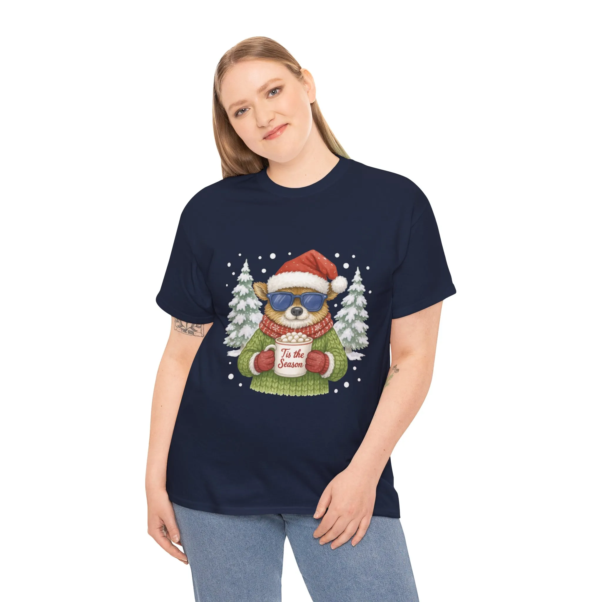 Women's Tis the Season Christmas T-Shirt, Cool Reindeer Holiday Tee - Image 15