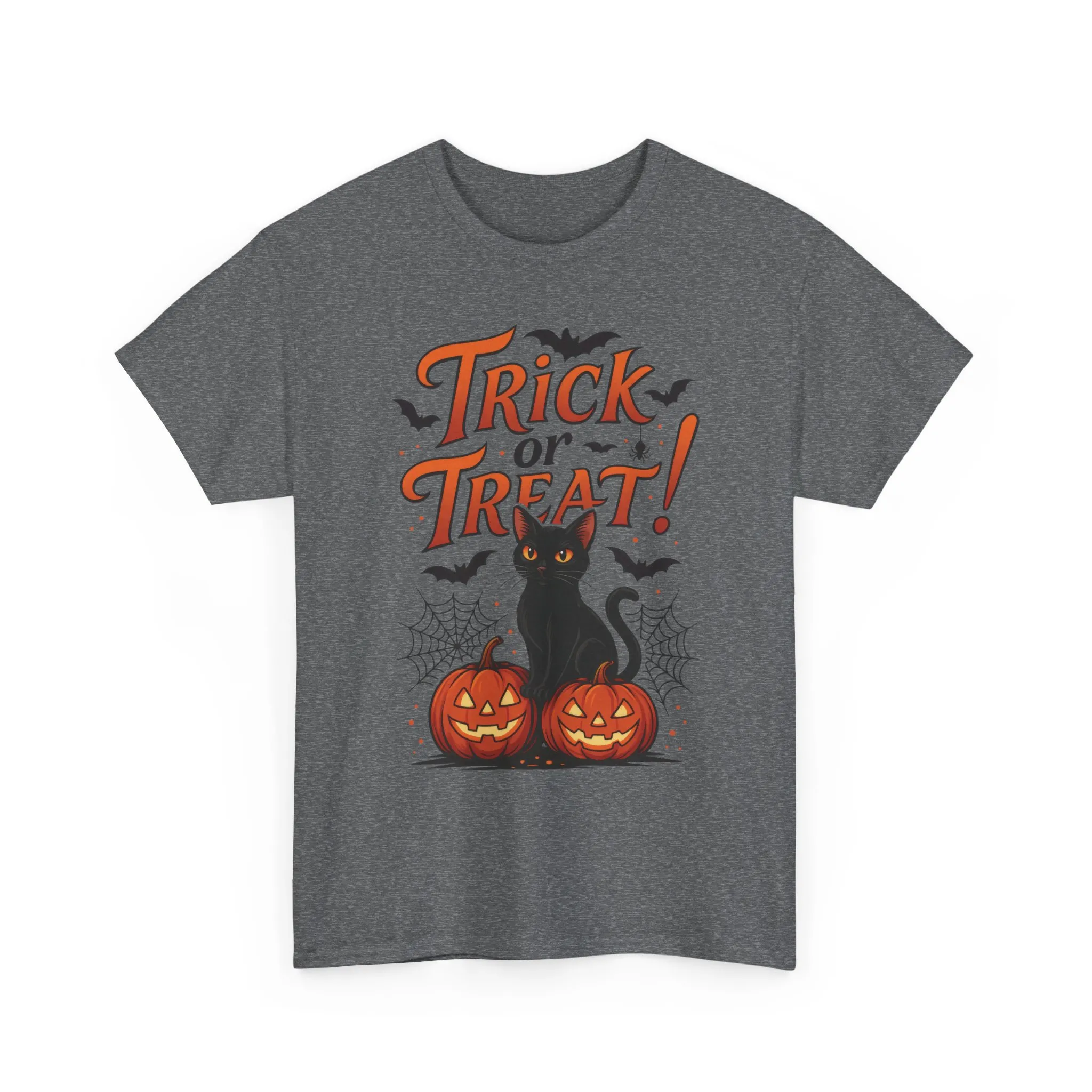 Trick or Treat Black Cat Halloween T-Shirt for Women, Spooky Cute Pumpkin Cat Tee, Fall Halloween Outfit Gift, Vintage Witchy Top - Image 13
