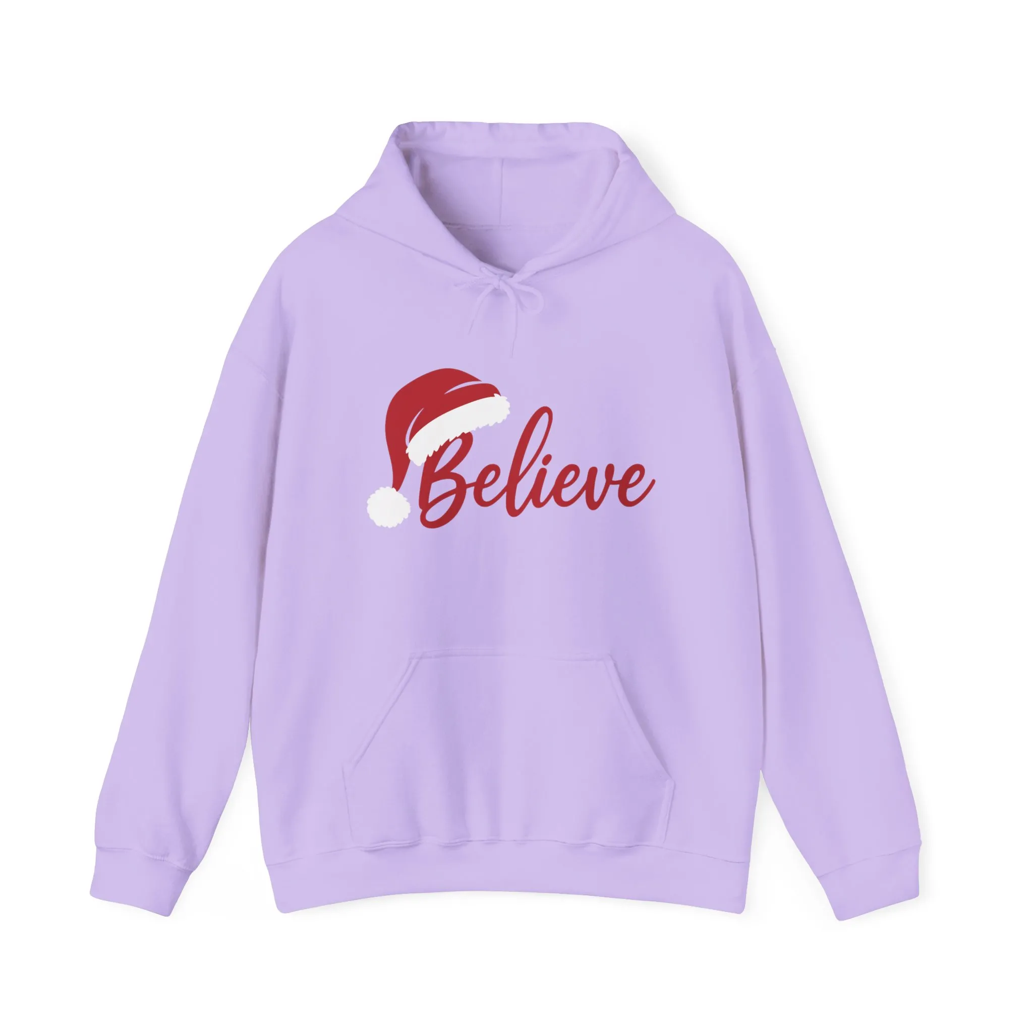 Believe Christmas Women's Hoodie, Minimal Santa Hat Holiday Sweatshirt for Women - Image 25