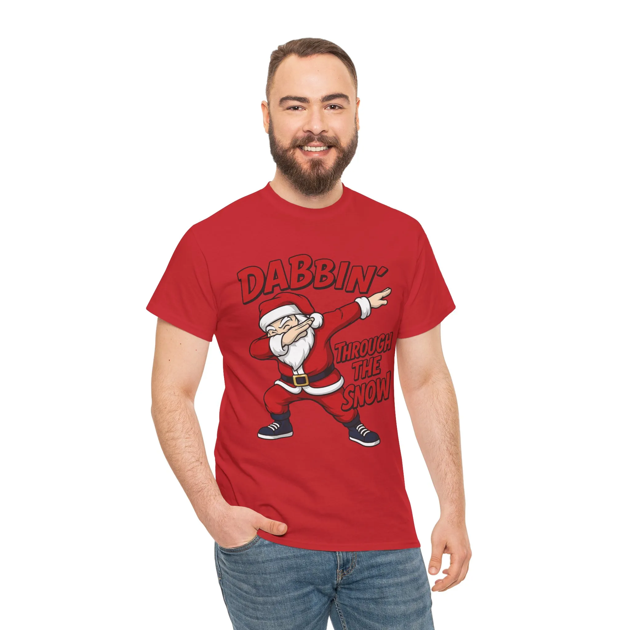 Dabbin Through The Snow Santa Men's Christmas T-Shirt, Funny Holiday Tee - Image 34