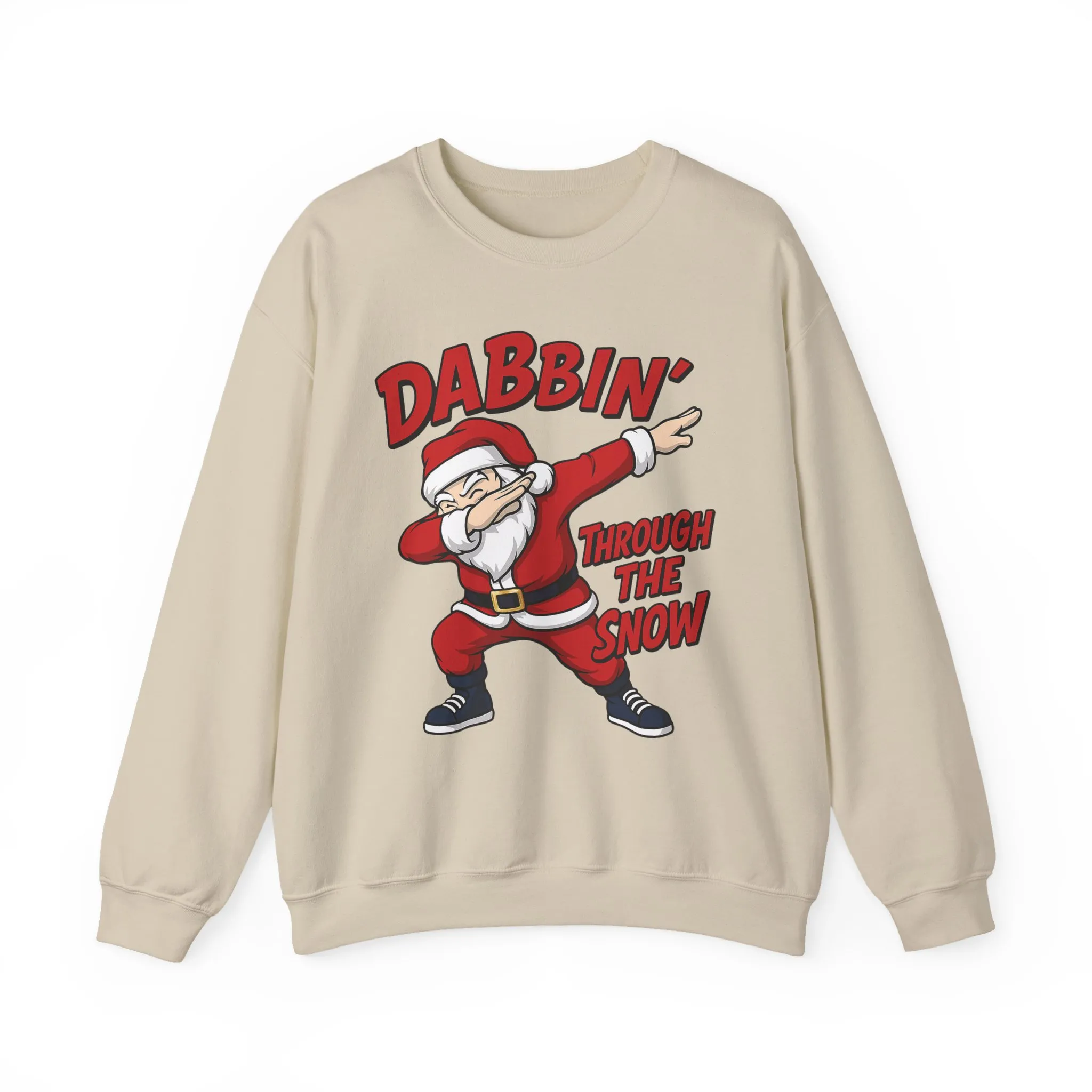 Dabbin Through The Snow Santa Men's Christmas Sweatshirt, Funny Holiday Jumper - Image 7