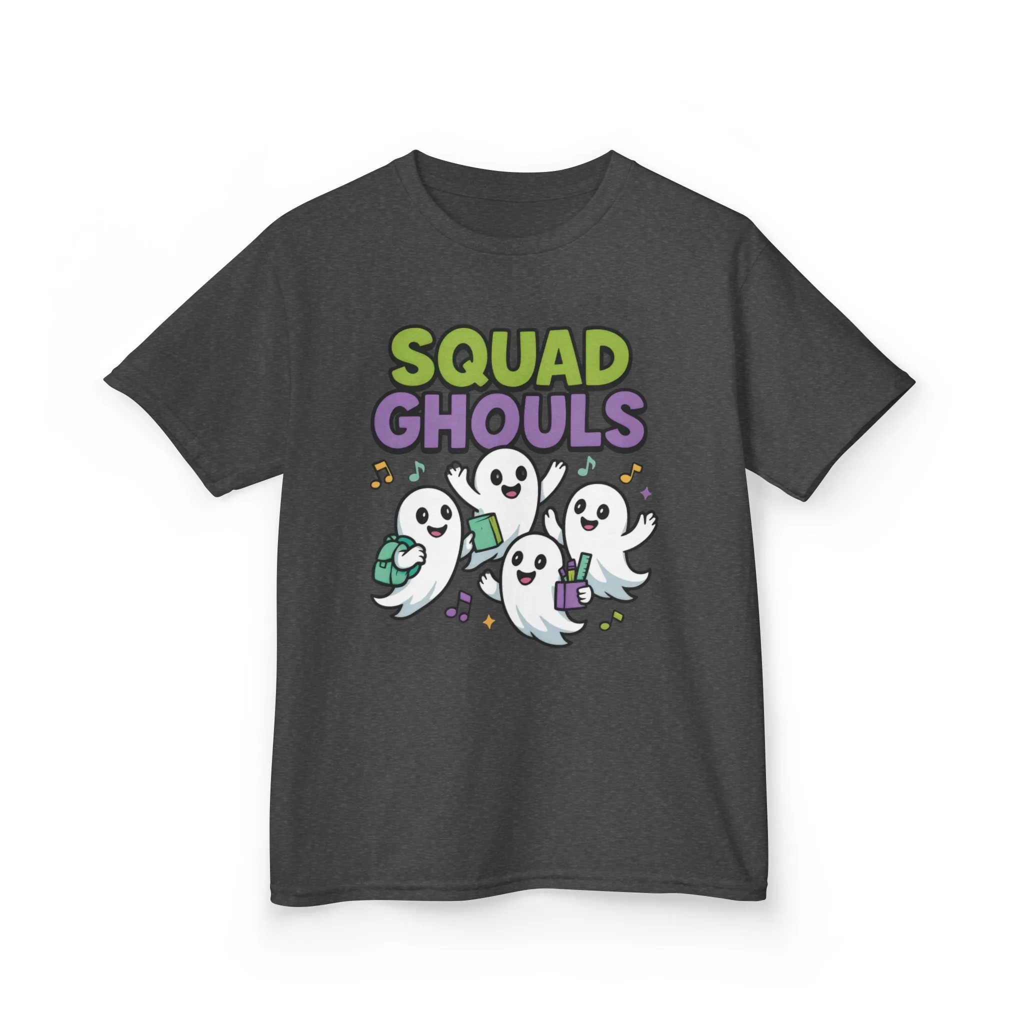 Kids Squad Ghouls T-Shirt, Cute Ghost Friends School Shirt, Halloween Back to School Tee for Boys & Girls - Image 7