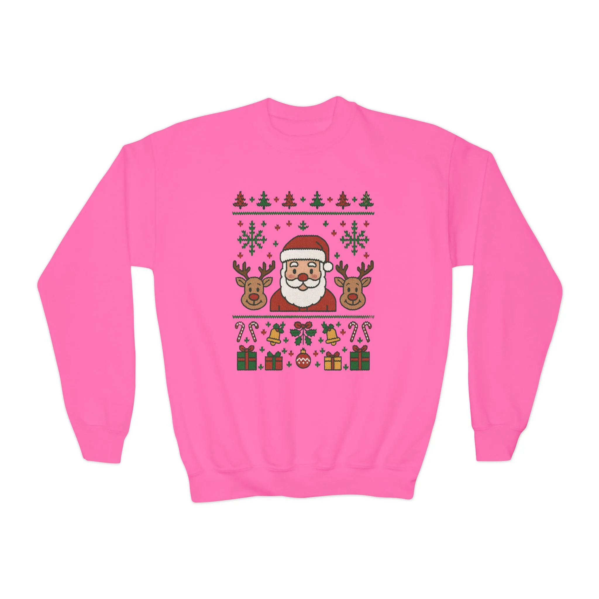 Santa - Reindeer Christmas Sweatshirt for Kids, Cozy Holiday Jumper, Youth Crewneck Sweatshirt - Image 19