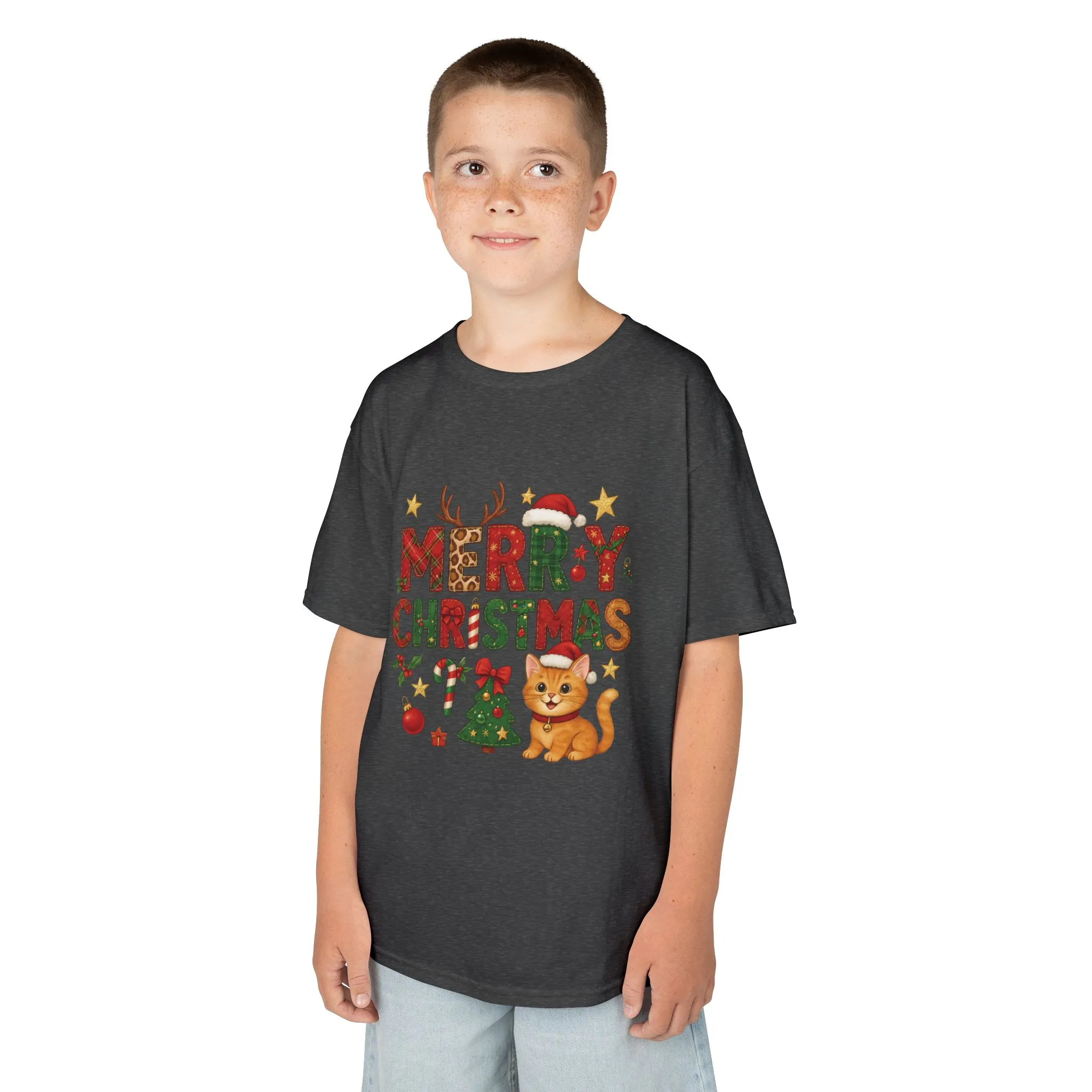 Merry Christmas Cat Shirt for Girls, Cute Holiday Kitten Tee - Image 12