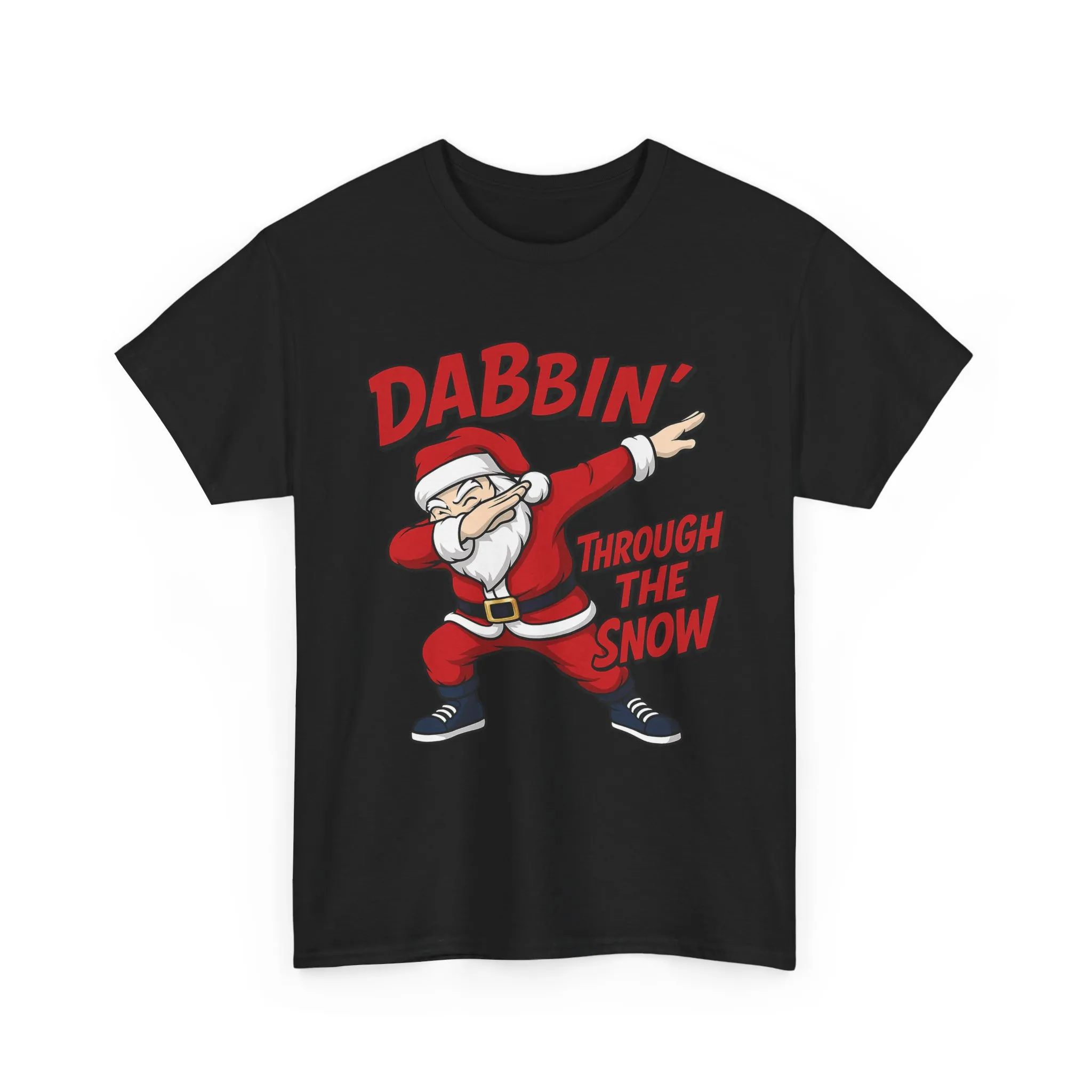 Dabbin Through The Snow Santa Men's Christmas T-Shirt, Funny Holiday Tee - Image 2