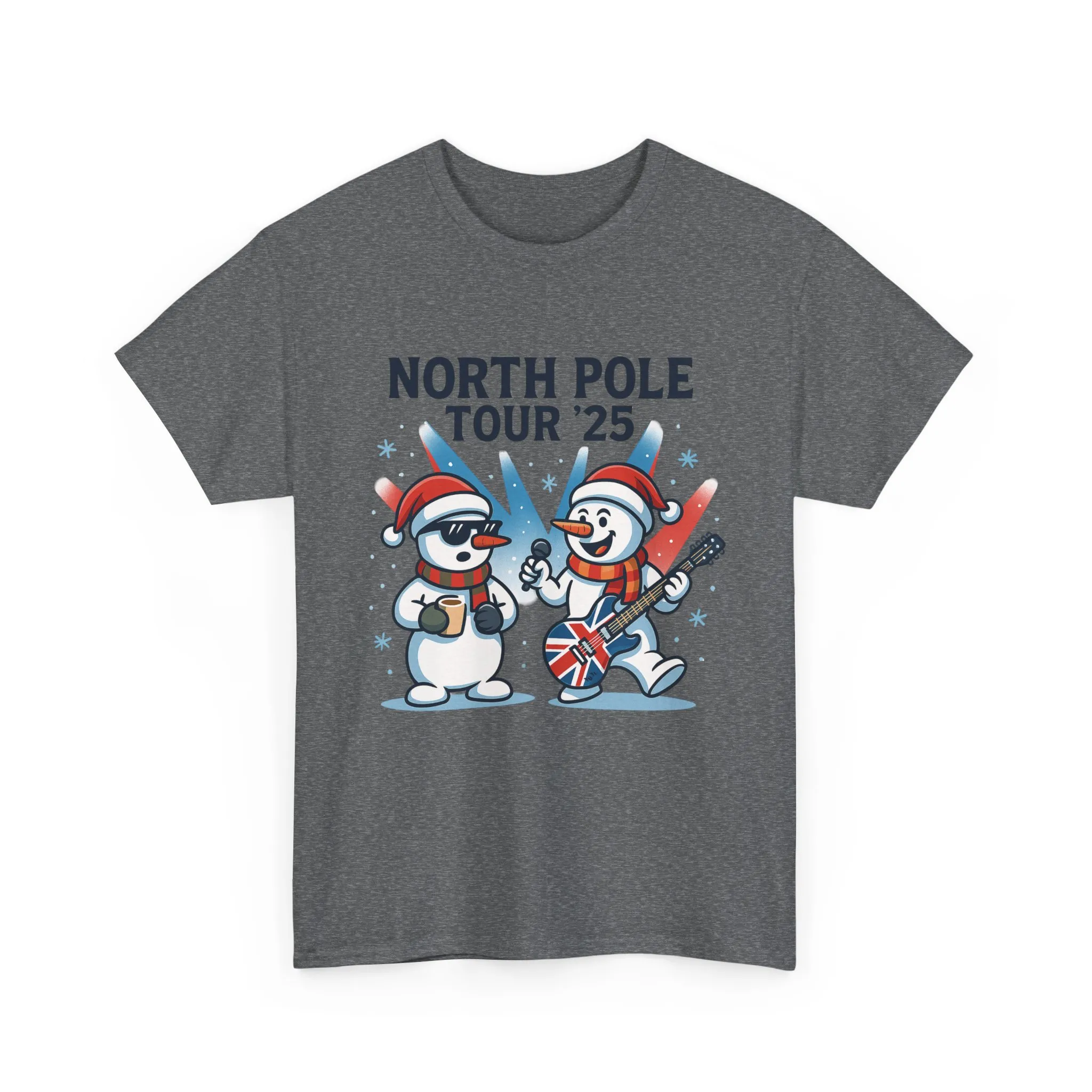 North Pole Tour 25 Men's Christmas T-Shirt, Funny Rock Music Holiday Tee - Image 13