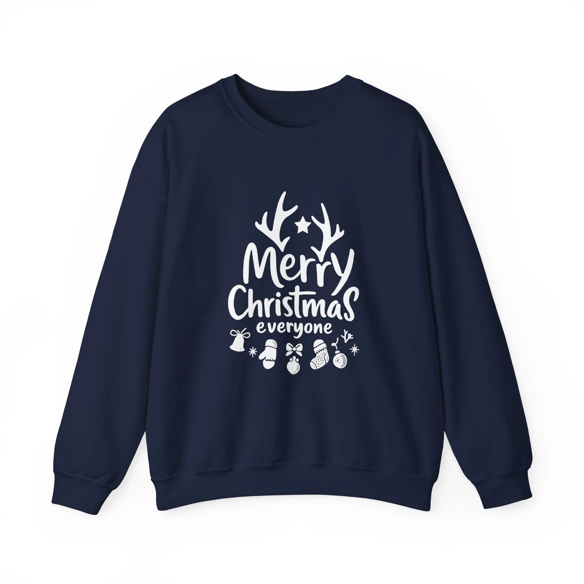Merry Christmas Everyone Women's Sweatshirt, Cozy Holiday Pullover, Festive Minimal Design Heavy Blend™ Crewneck Sweatshirt - Image 19