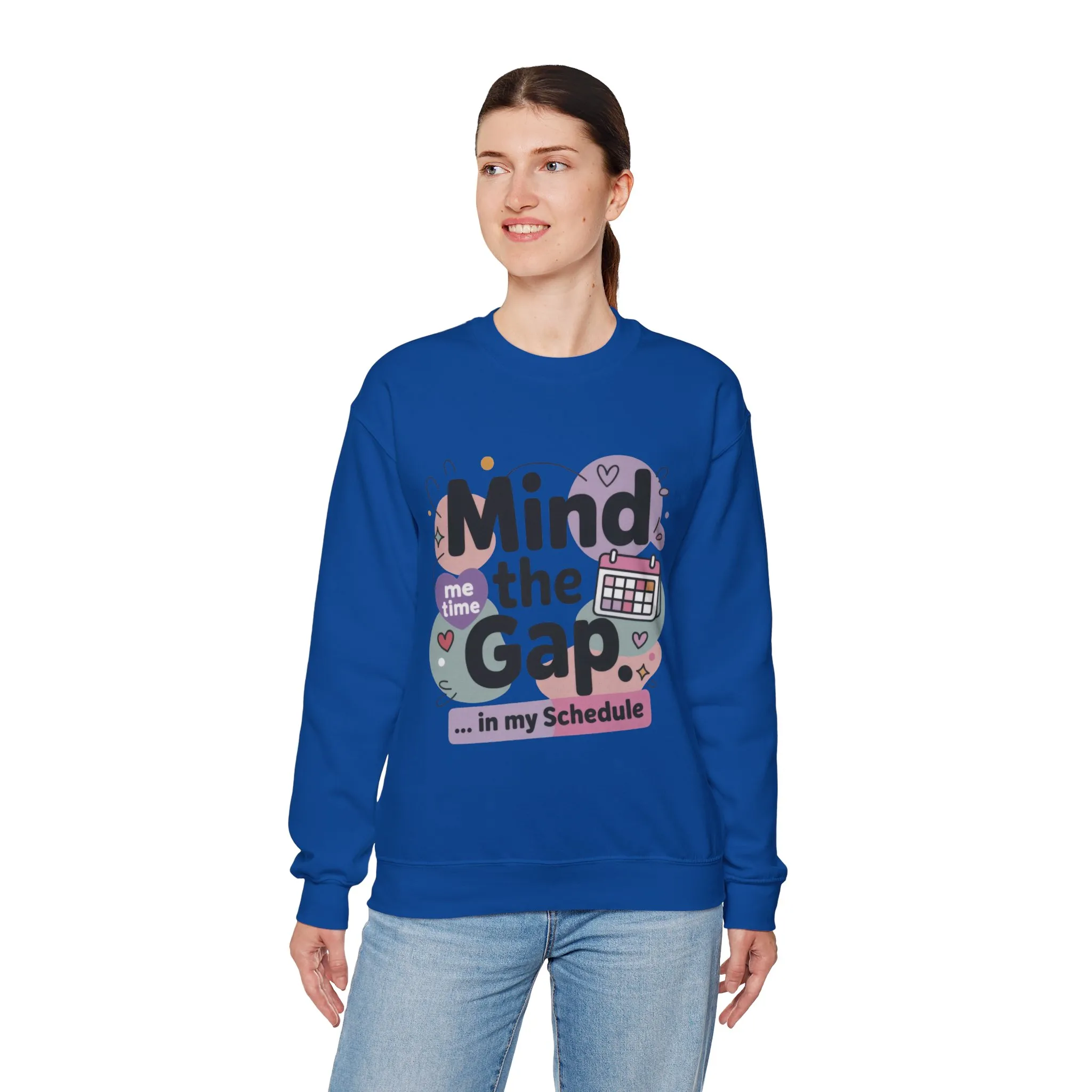 Funny Women's Sweatshirt, Mind the Gap in My Schedule Sweatshirt, Cozy Self Care Pullover, Me Time Graphic Top, Mental Health Awareness Top - Image 21