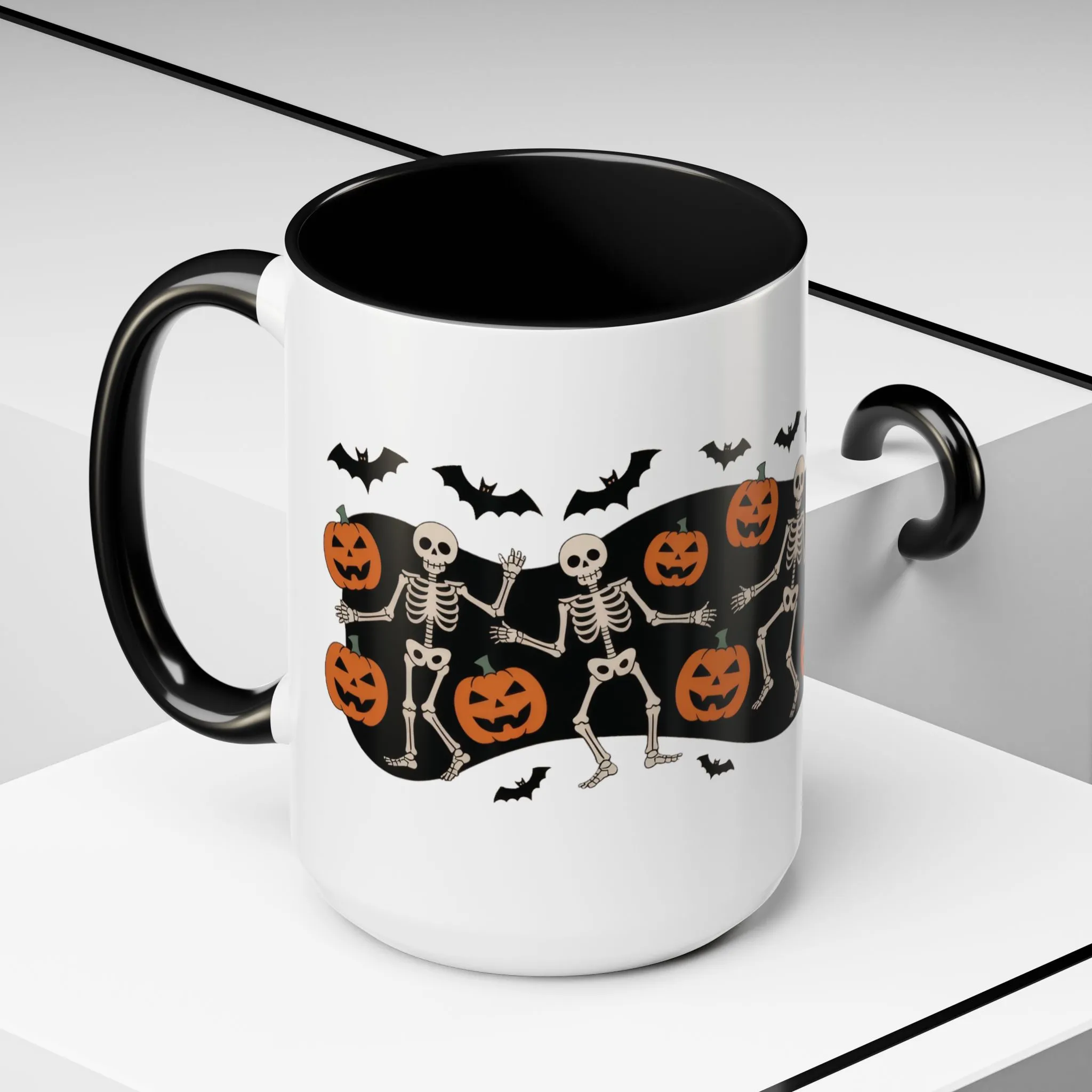 Dancing Skeletons Halloween Mug, Funny Spooky Pumpkin Coffee Cup, Cute Skeleton Dance Mug, Festive Fall Gift, Accent Coffee Mug (11, 15oz) - Image 15