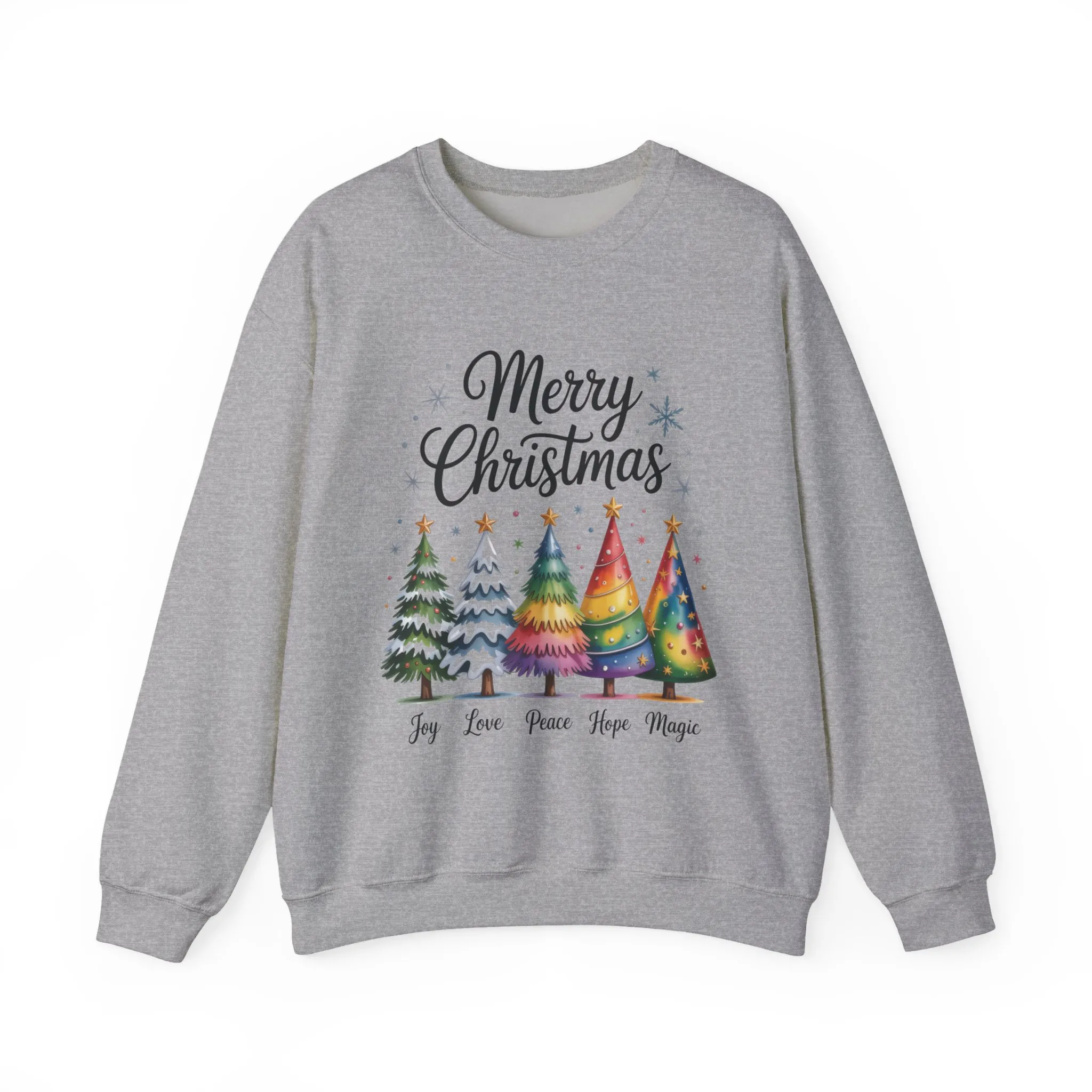 Merry Christmas Women's Sweatshirt, Joy Love Peace Hope Magic Pullover, Women's Heavy Blend™ Crewneck Sweatshirt - Image 7