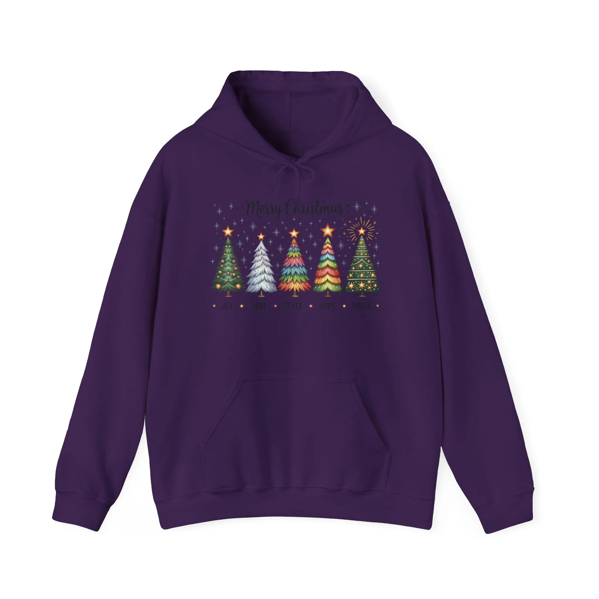 Merry Christmas Women's Hoodie, Joy Love Peace Hope Magic Holiday Hoodie, Women's Heavy Blend™ Hooded Sweatshirt - Image 29