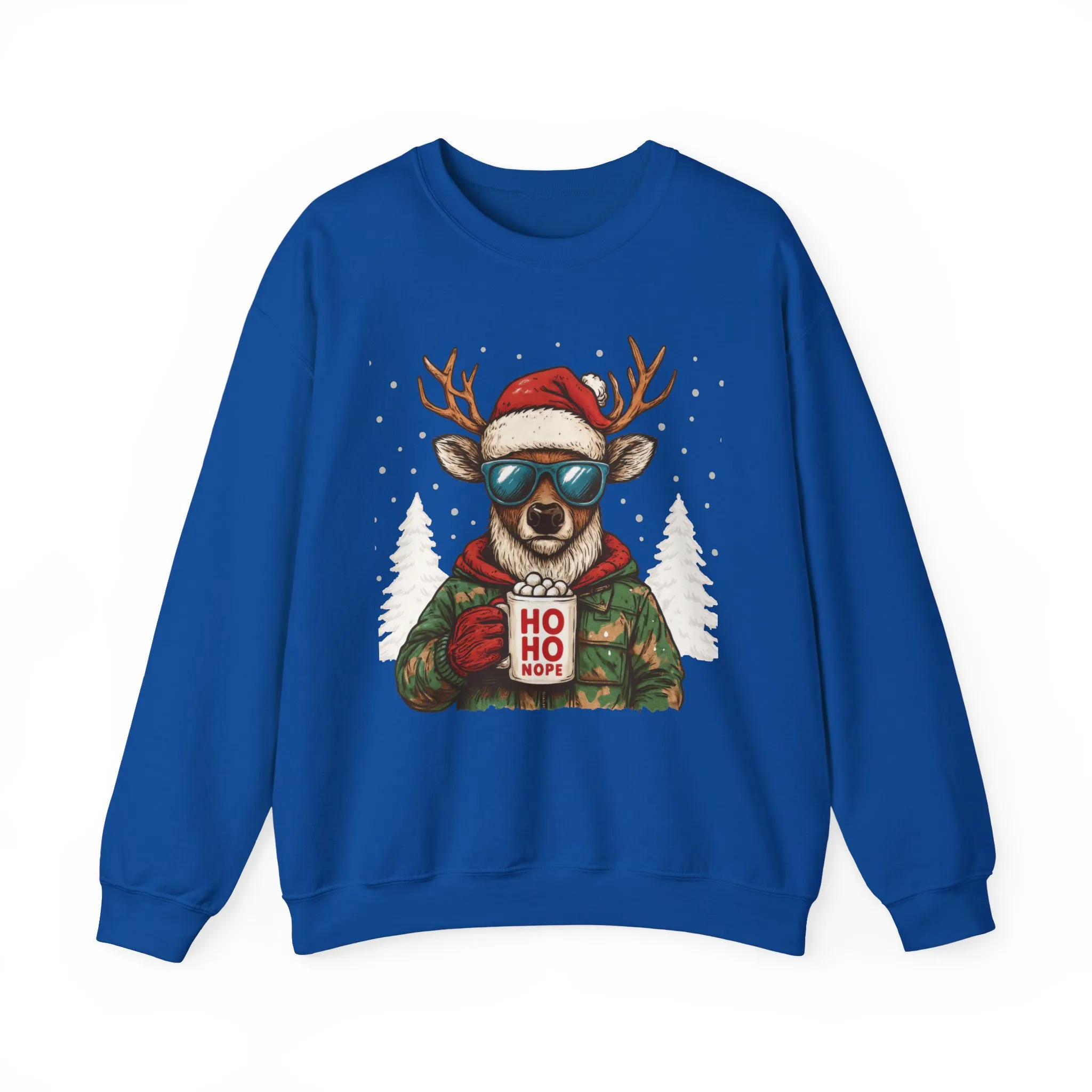 Men's HO HO NOPE Funny Christmas T-Shirt, Cool Reindeer Holiday Tee - Image 22