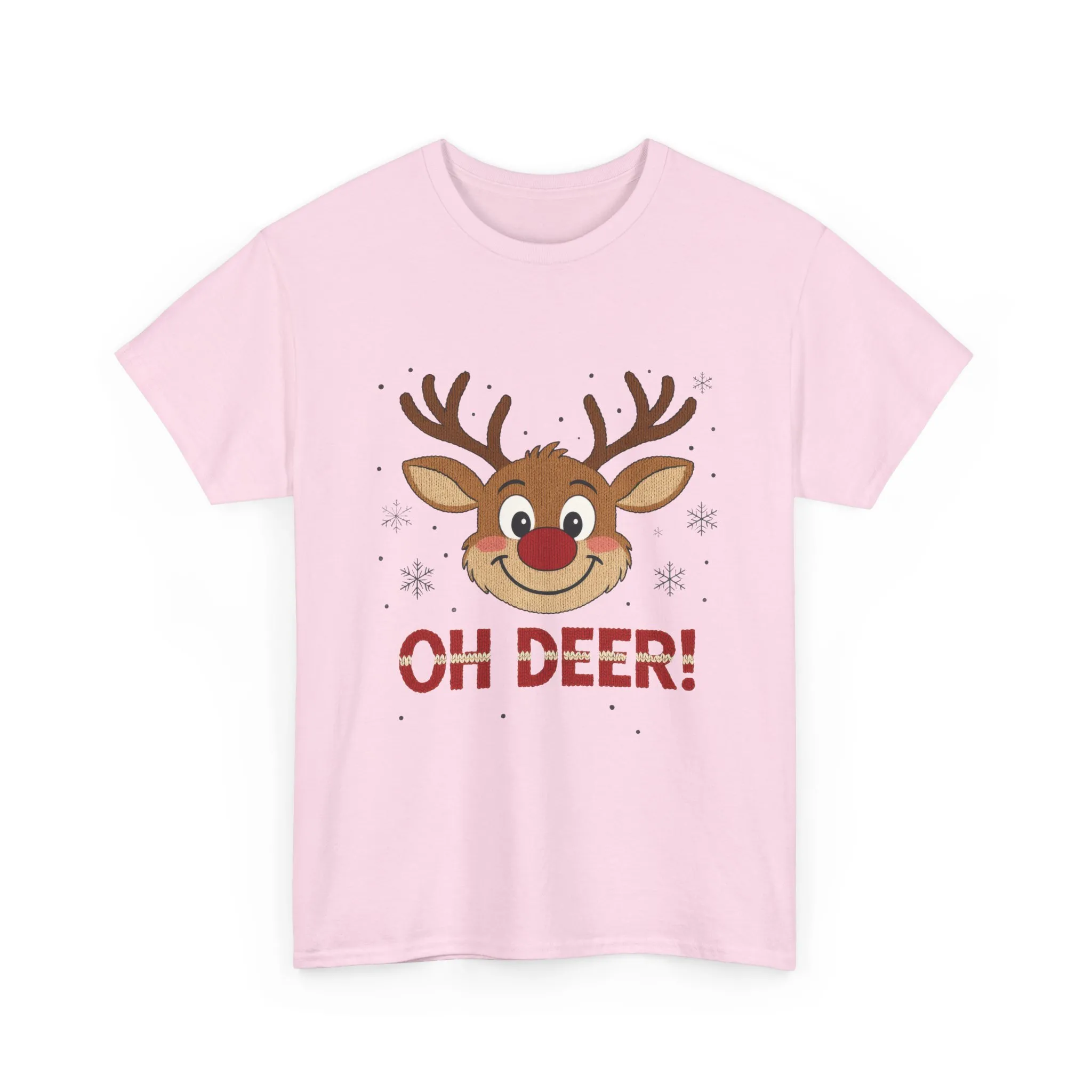 Women's Oh Deer Christmas T-Shirt, Cute Reindeer Holiday Graphic Tee, Women's Heavy Cotton Tee - Image 19