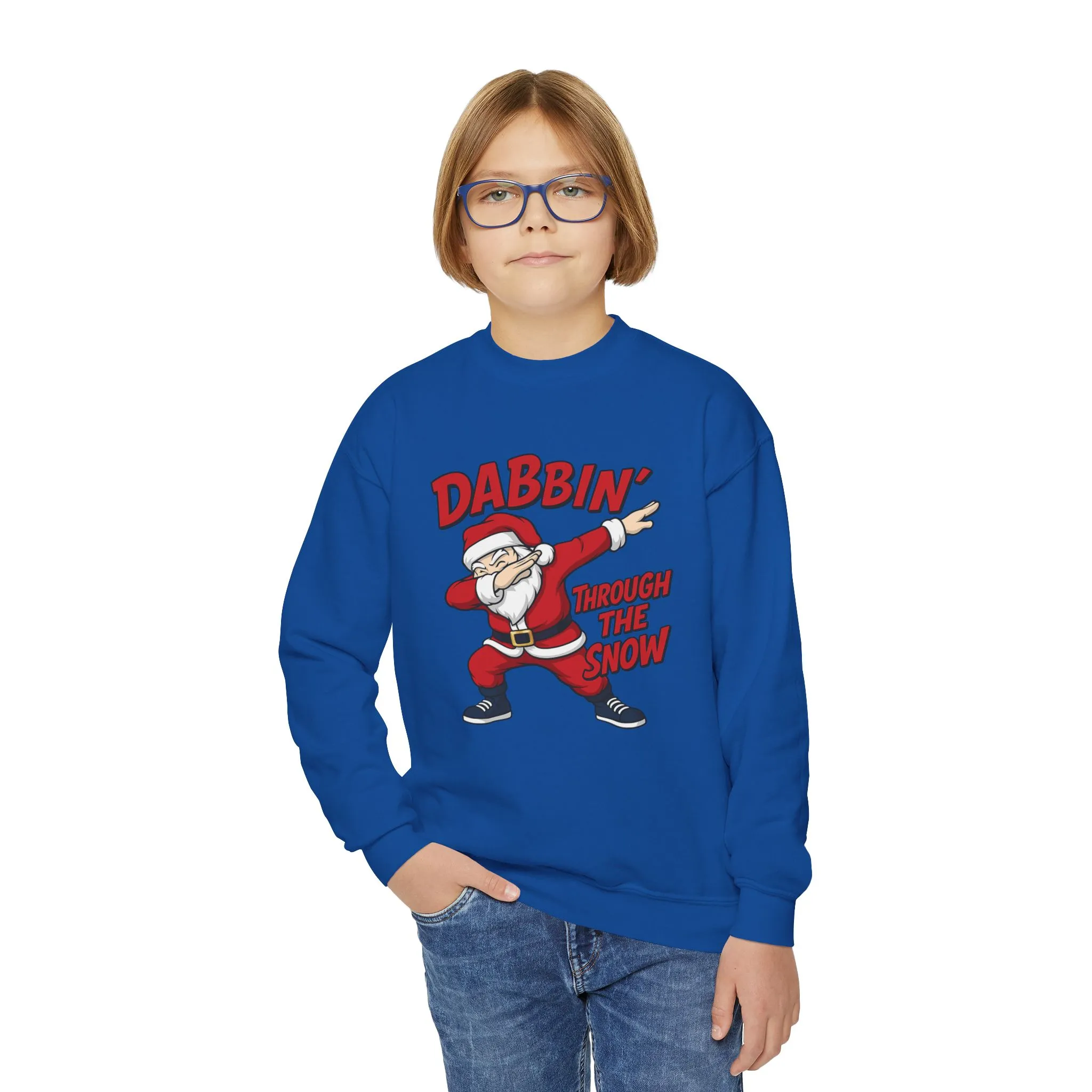 Dabbin Santa Youth Christmas Sweatshirt, Funny Holiday Jumper for Boys - Image 14