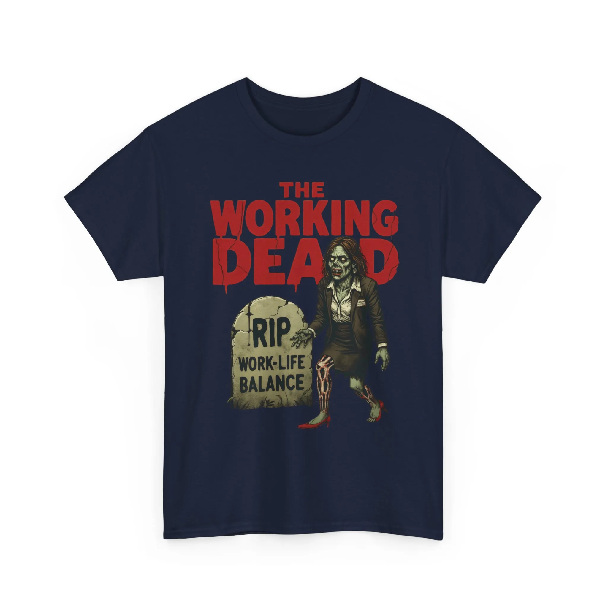 The Working Dead Women's Shirt, Funny Work Life Balance Zombie Tee, RIP Work Shirt, Halloween Office Humor, Overworked Shirt - Image 19