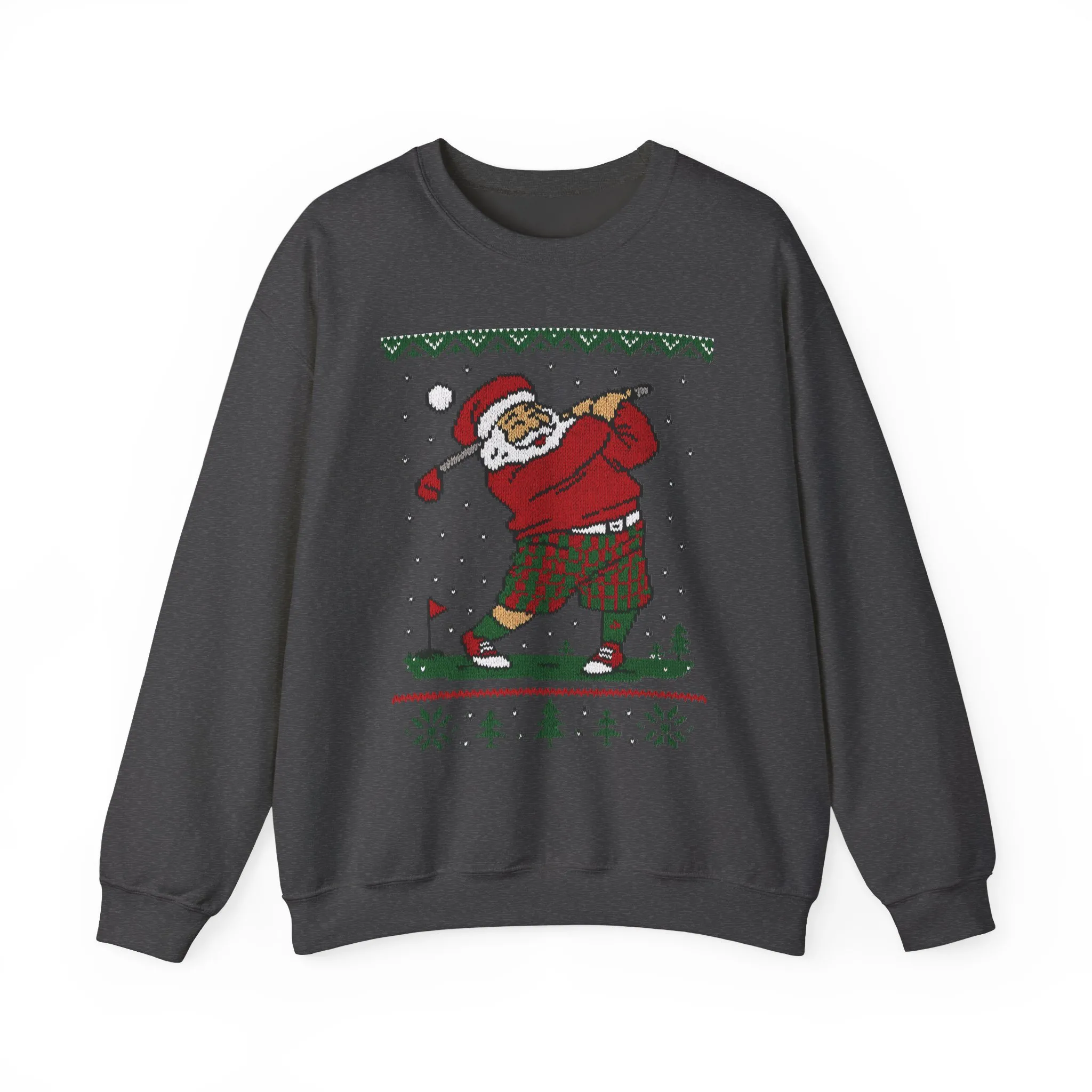 Golfing Santa Christmas Sweatshirt, Funny Golf Lover Holiday Jumper, Ugly Christmas Golf Sweater for Men - Image 13