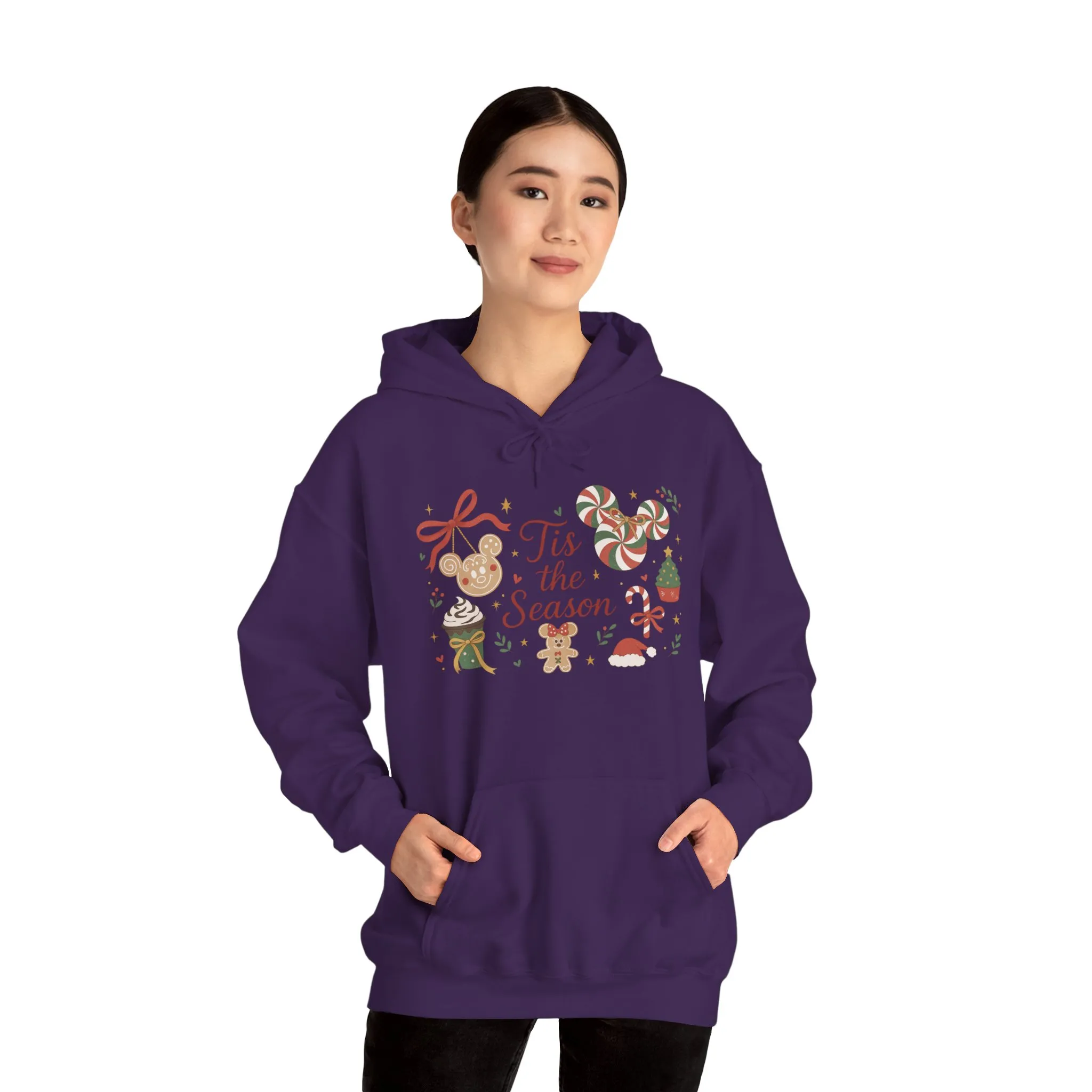 Tis the Season Christmas Women's Hooded Sweatshirt, Cozy Cookie - Cocoa Holiday Jumper, Unisex Heavy Blend™ Hooded Sweatshirt - Image 35