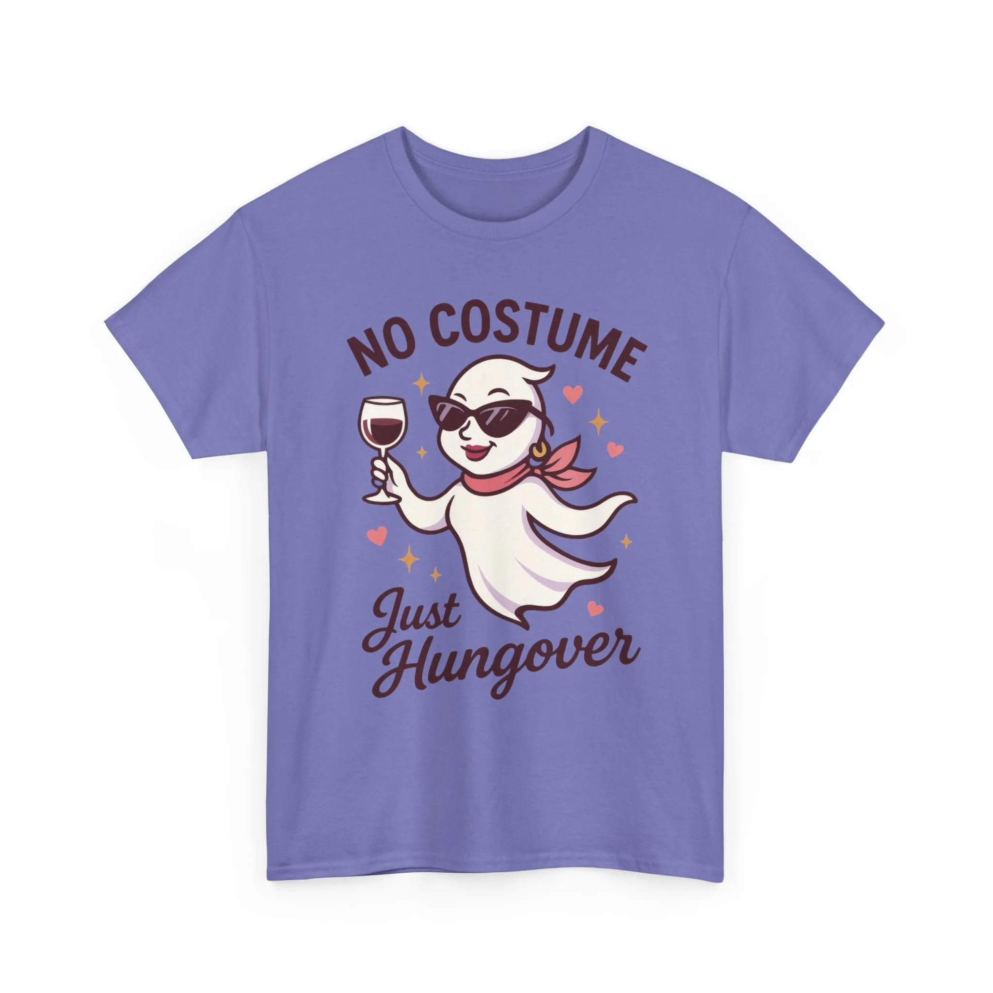 No Costume Just Hungover Women's T-Shirt, Funny Ghost Wine Halloween Party Graphic Tee - Image 2