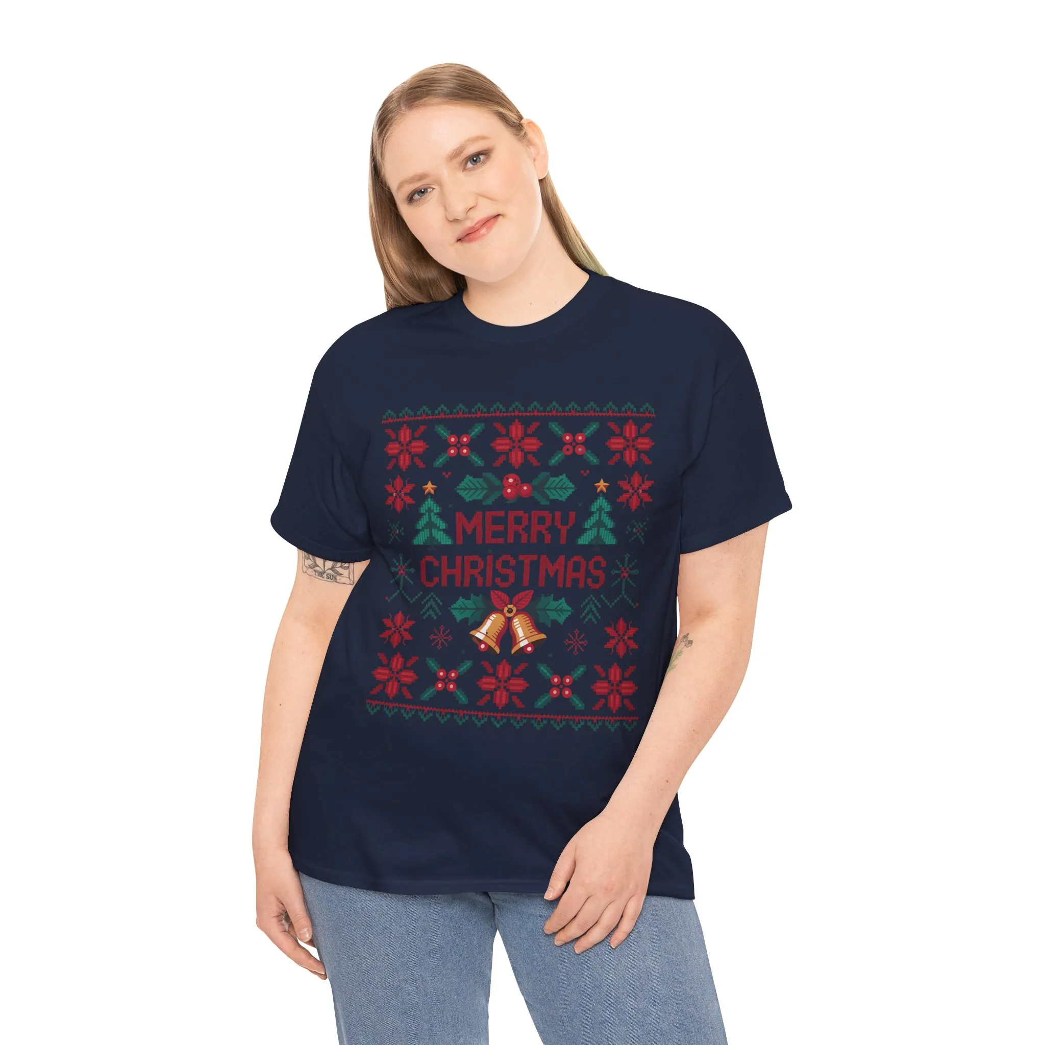 Merry Christmas Women's T-Shirt, Festive Holiday Tee, Classic Red - Green Christmas Outfit - Image 21