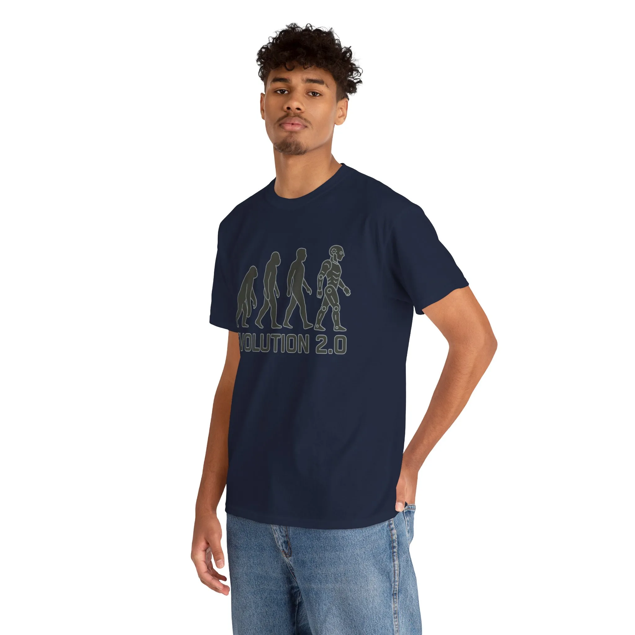 Evolution 2.0 Futuristic Robot Human Evolution T-Shirt, Cyberpunk Tech Graphic Tee for Men, Modern AI Inspired Sci-Fi Shirt - Image 35