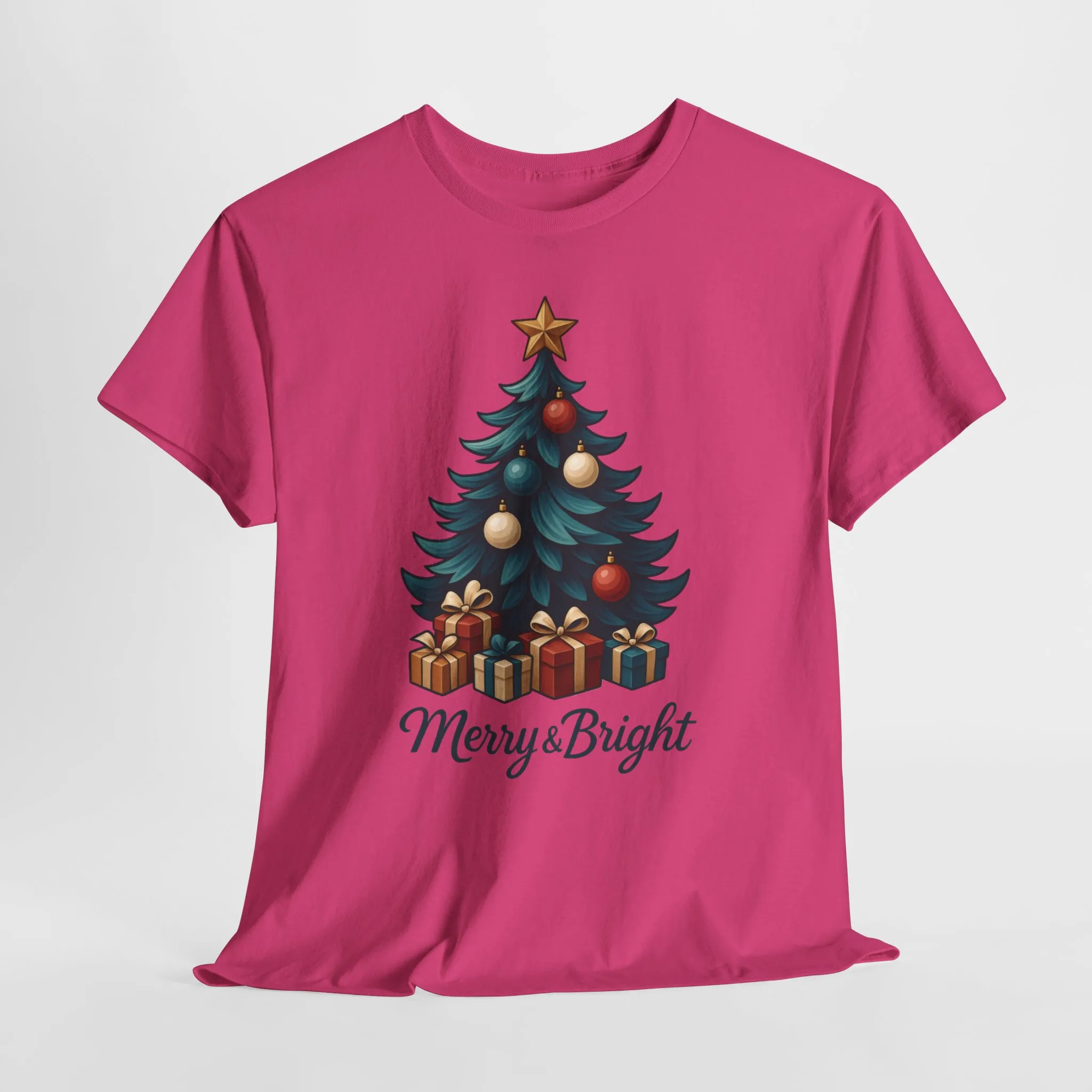 Merry & Bright Christmas T-Shirt, Holiday Tree Gift Tee for Women - Image 20
