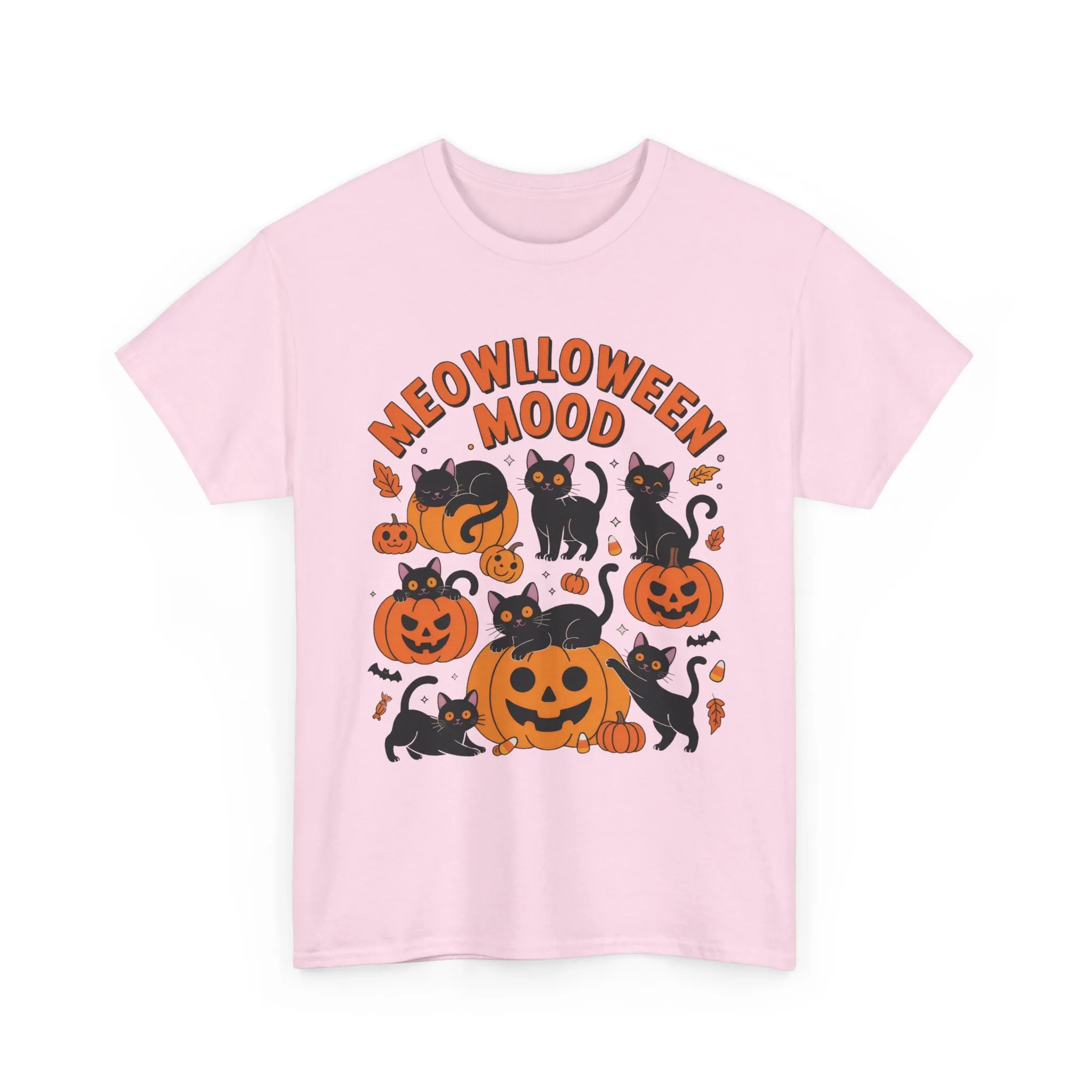 Meowlloween Mood Cat Shirt for Women, Cute Black Cat and Pumpkin Halloween Tee, Cozy Fall Kawaii Spooky Graphic Top, Cat Lover Gift - Image 22