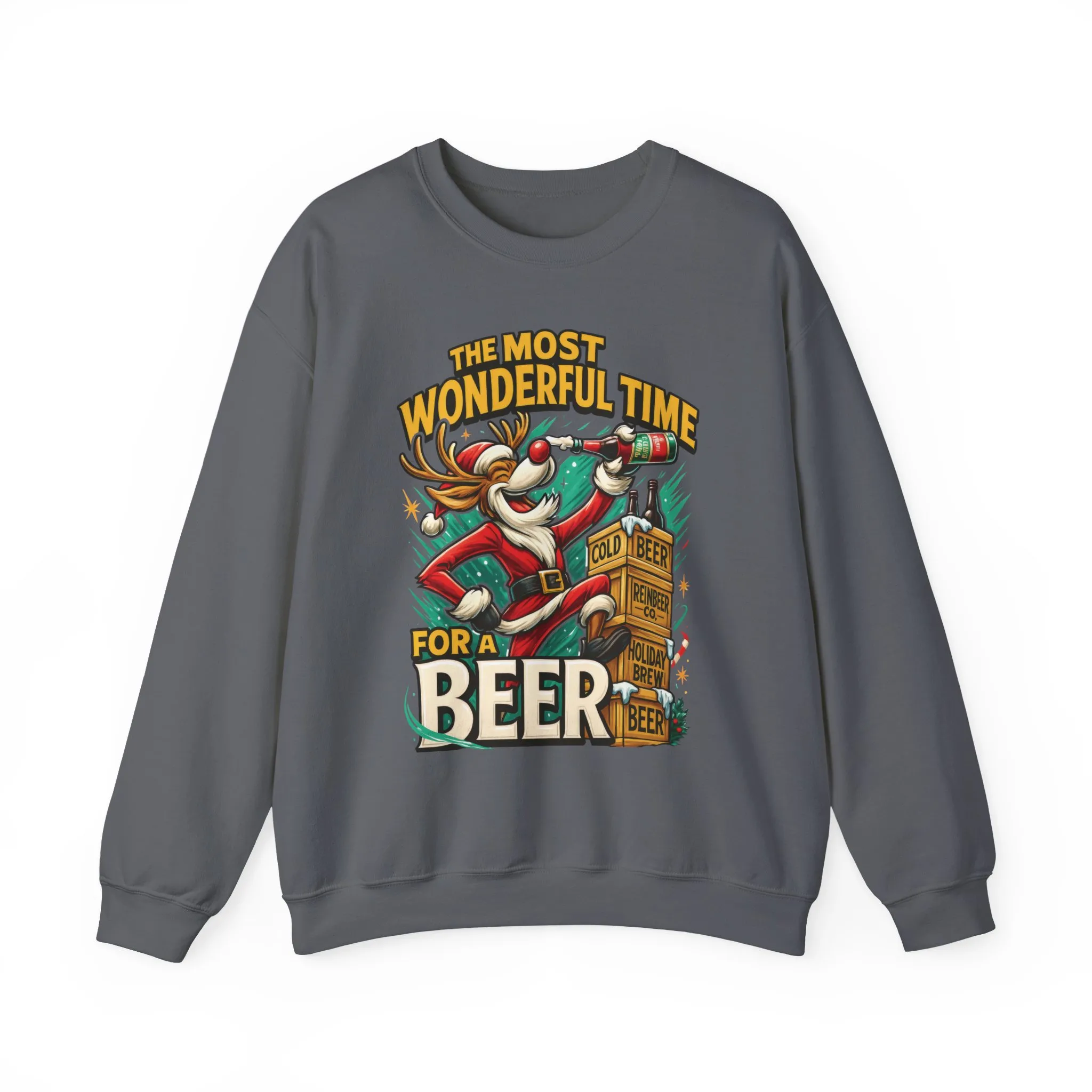 Funny Christmas Beer Men's Sweatshirt, The Most Wonderful Time for a Beer - Image 16
