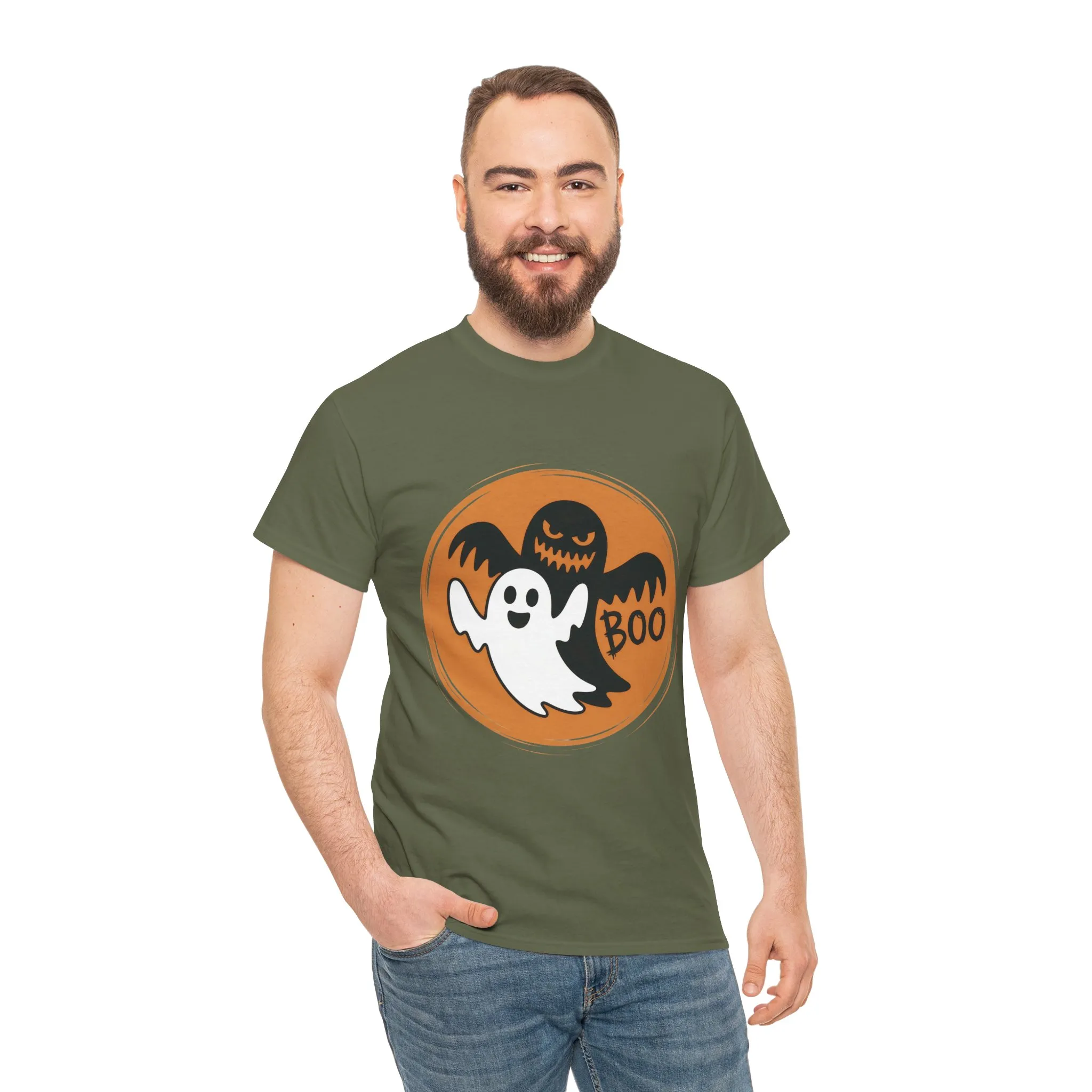Halloween Ghost Men's T-Shirt, Cute Spooky BOO Tee, Men's Funny Scary Shirt for Men - Image 8