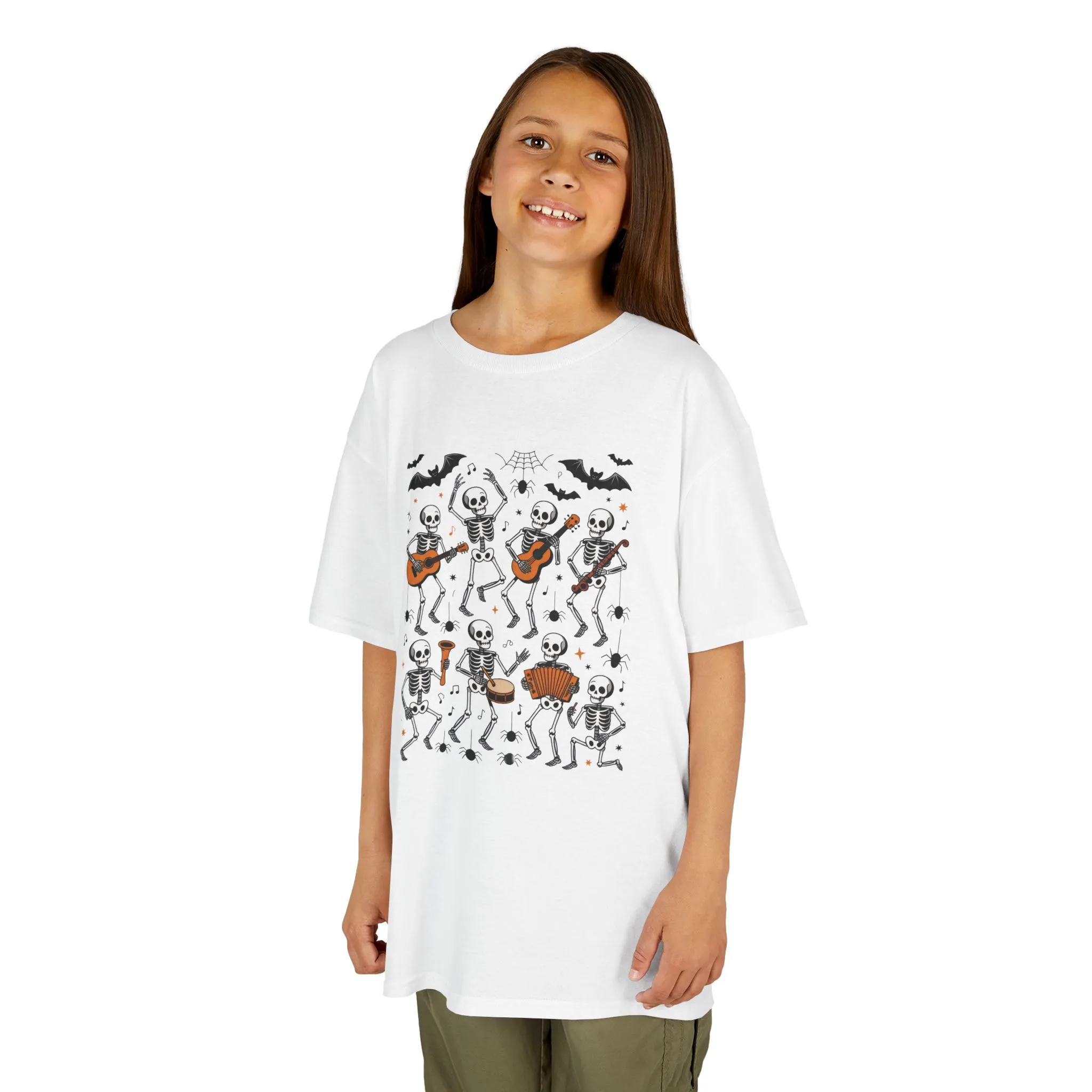 Cute Dancing Skeleton Halloween T-Shirt for Girls Boys, Funny Spooky Band Tee, Kids Halloween Party Top, Cute Fall Outfit Gift - Image 5