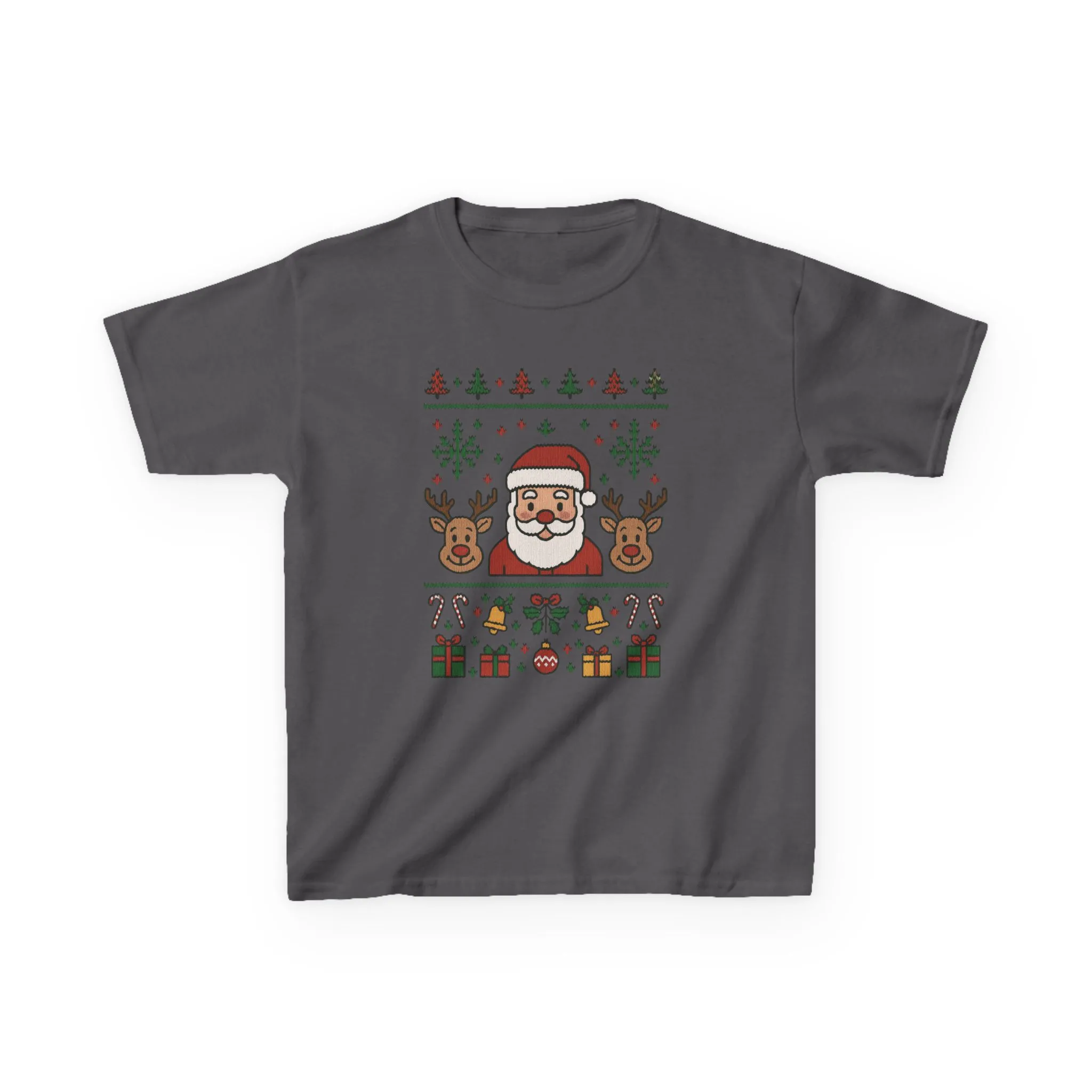 Santa - Reindeer Christmas Shirt for Kids, Cute Holiday Tee, Kids Heavy Cotton™ Tee - Image 13