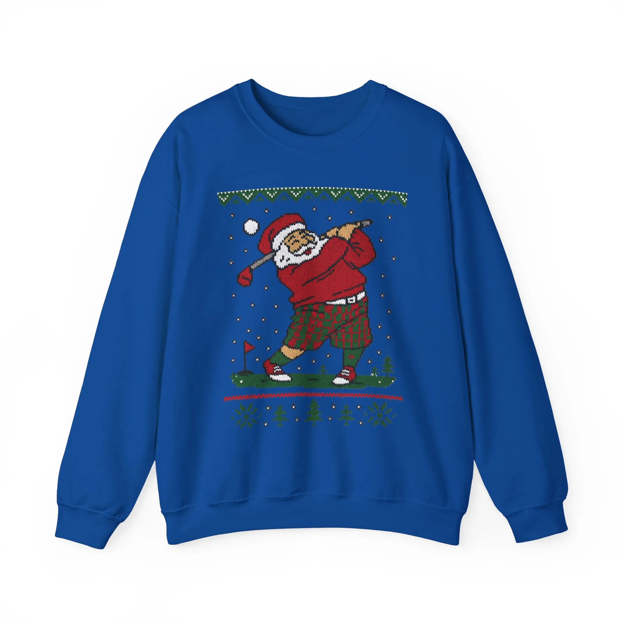 Golfing Santa Christmas Sweatshirt, Funny Golf Lover Holiday Jumper, Ugly Christmas Golf Sweater for Men - Image 19
