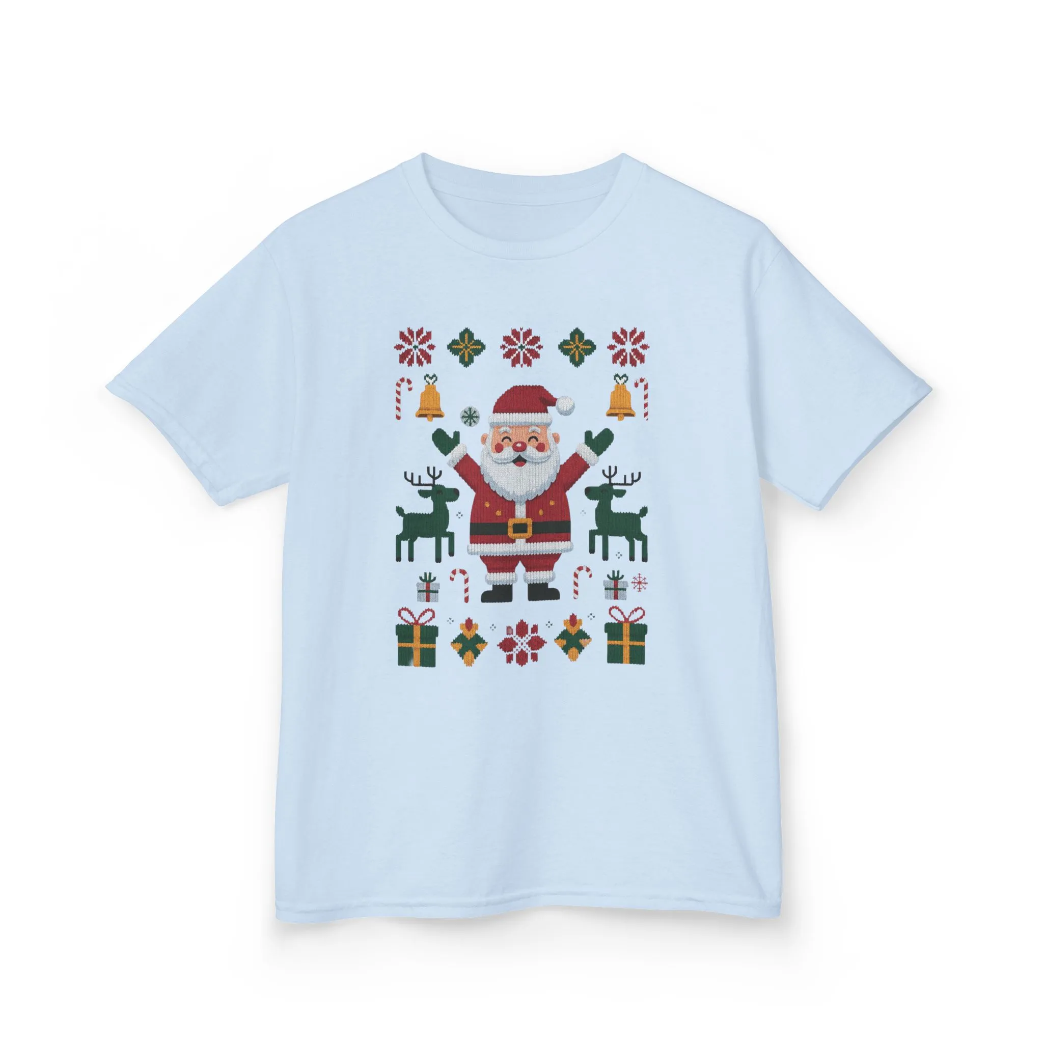 Kids Santa Christmas T-Shirt, Cute Reindeer Holiday Tee, Classic Christmas Shirt for Girls - Image 13