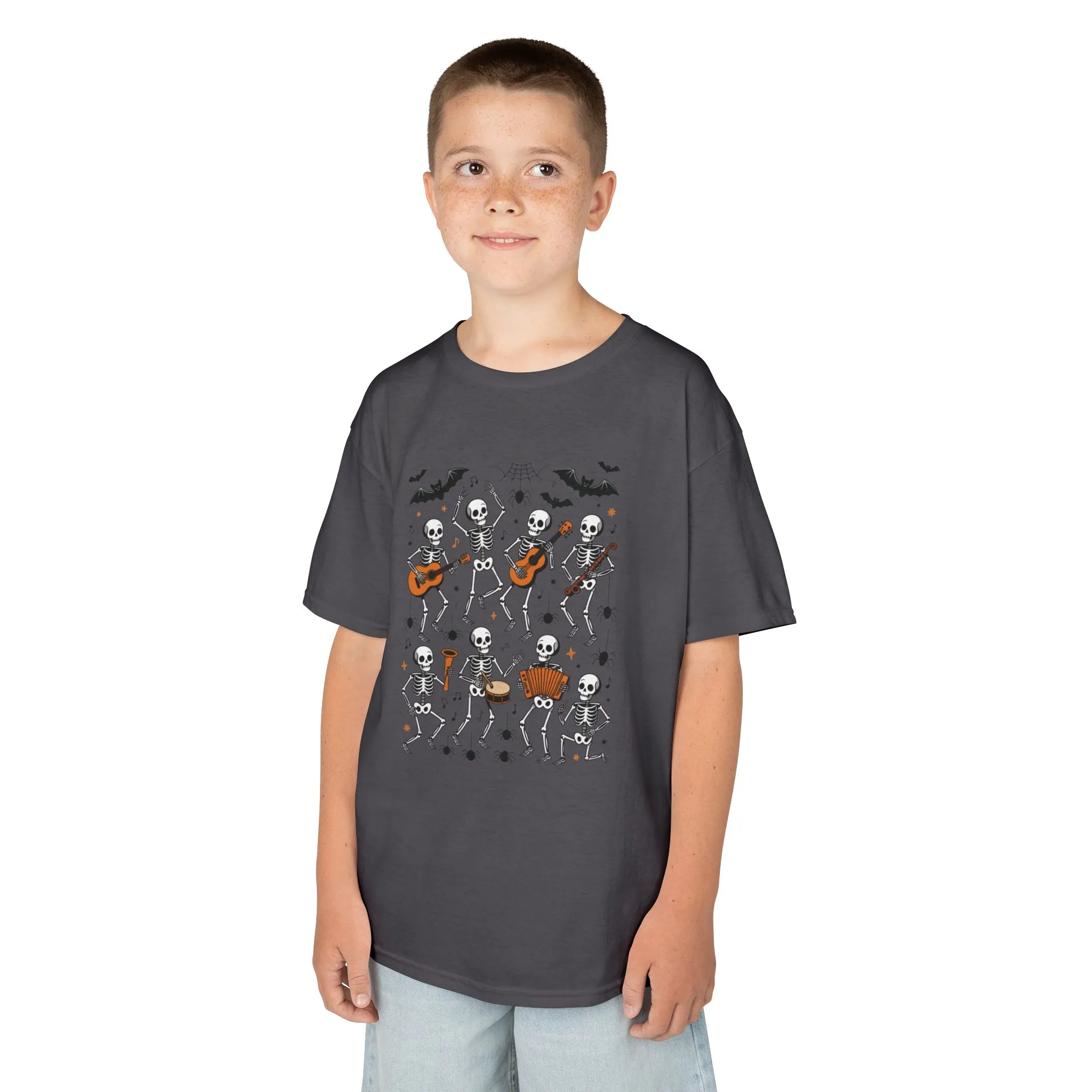 Cute Dancing Skeleton Halloween T-Shirt for Girls Boys, Funny Spooky Band Tee, Kids Halloween Party Top, Cute Fall Outfit Gift - Image 3