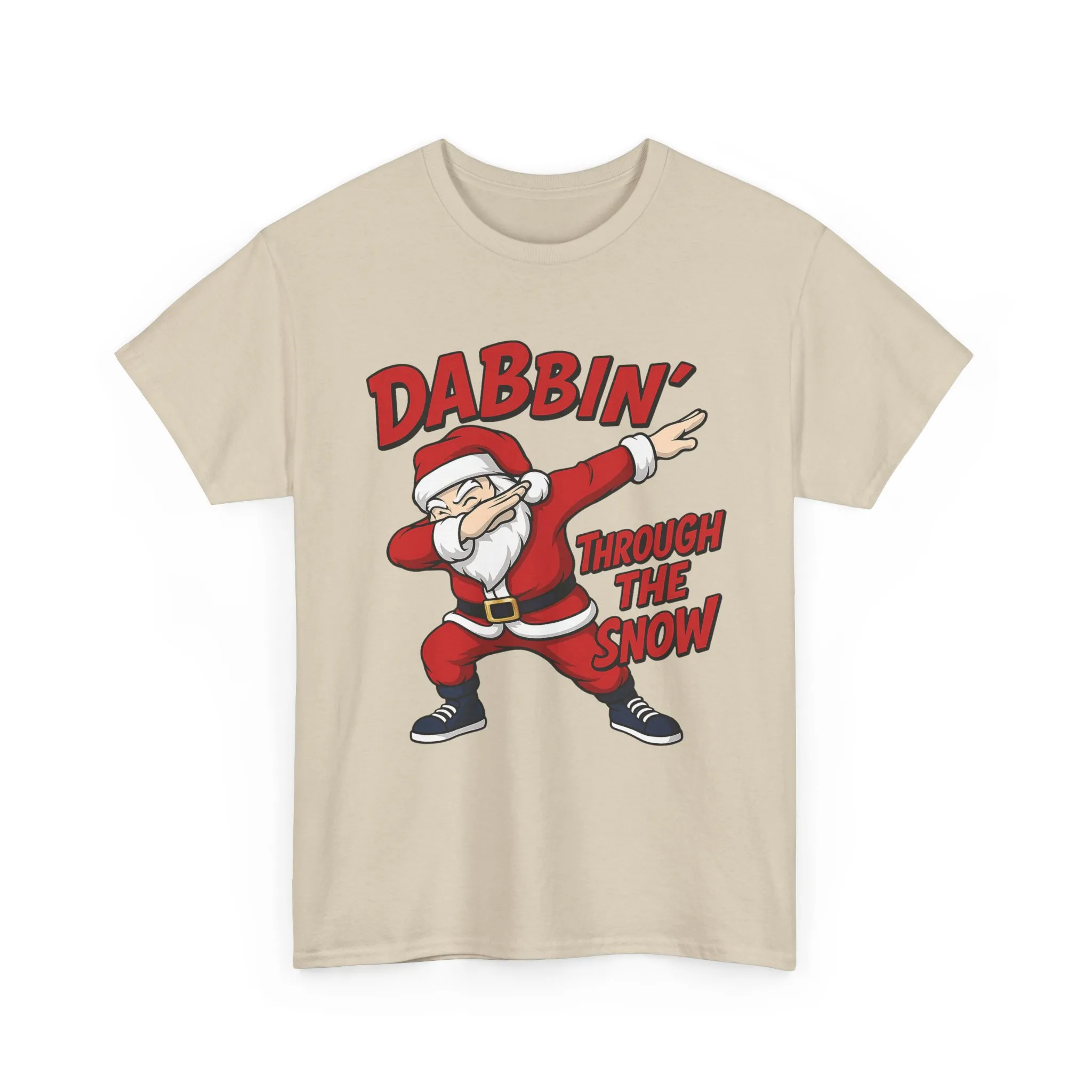 Dabbin Through The Snow Santa Men's Christmas T-Shirt, Funny Holiday Tee - Image 5