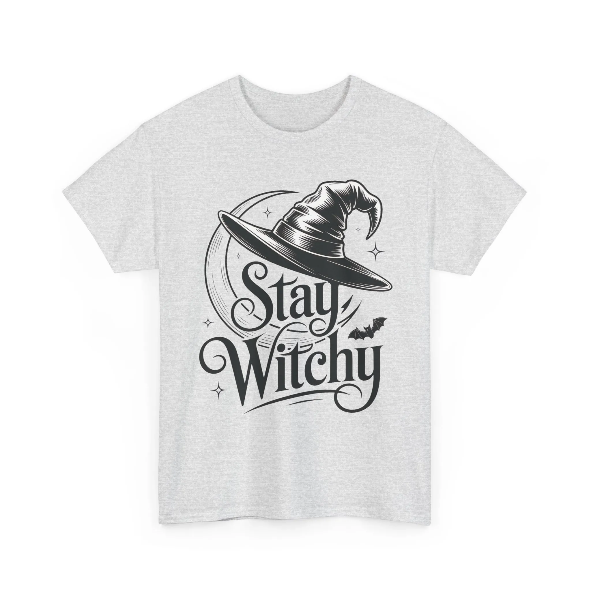 Stay Witchy Gothic Moon Witch Hat Women's T-Shirt, Minimalist Halloween Witchy Graphic Tee - Image 7