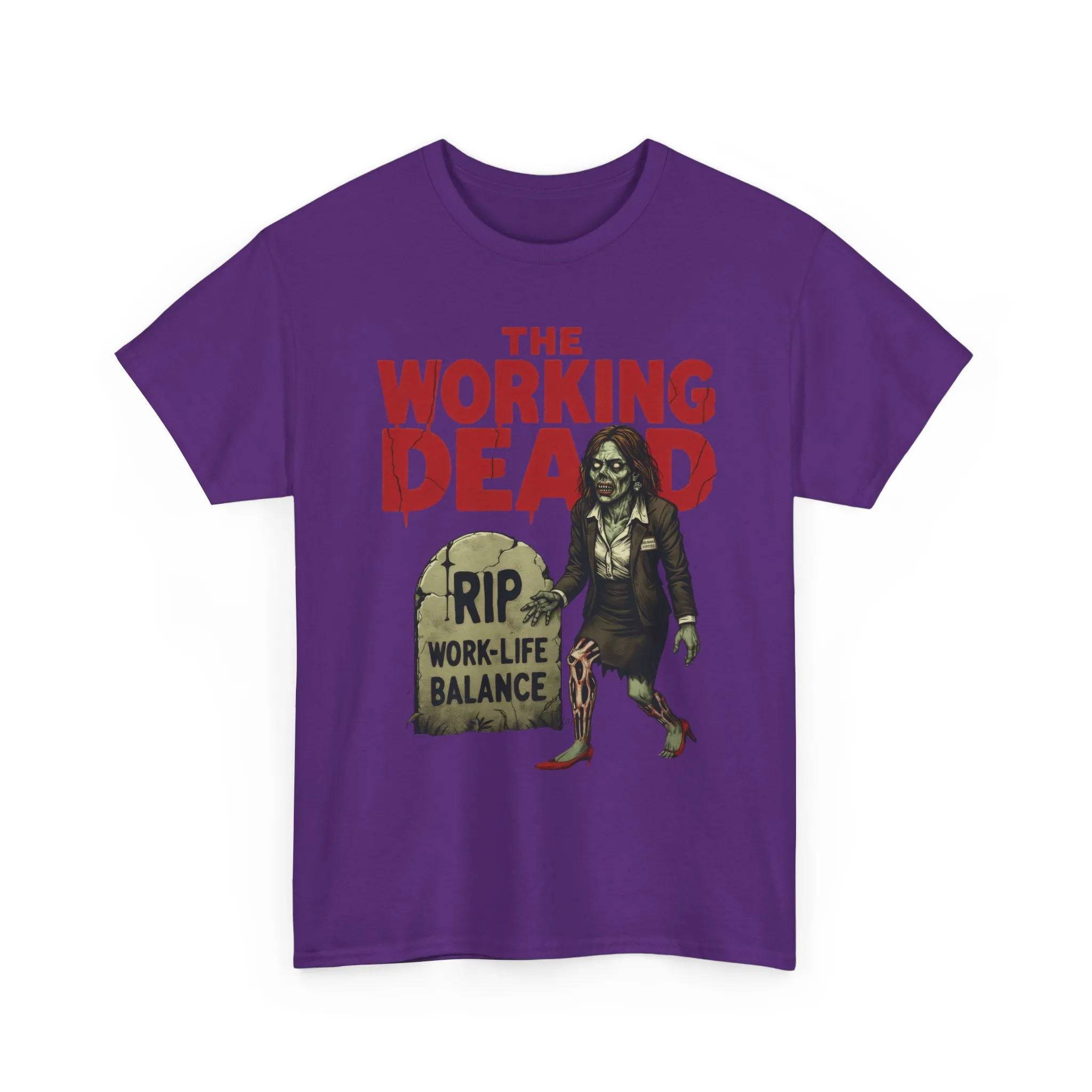 The Working Dead Women's Shirt, Funny Work Life Balance Zombie Tee, RIP Work Shirt, Halloween Office Humor, Overworked Shirt - Image 22