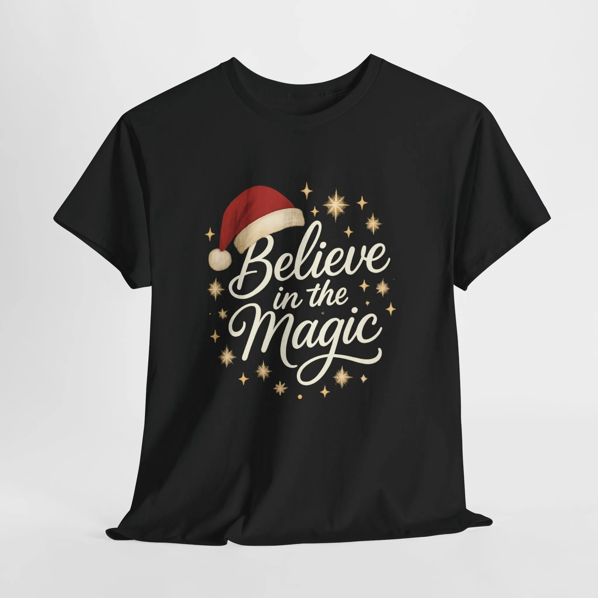 Believe in the Magic Christmas Women's Shirt, Santa Hat Holiday Tee - Image 4