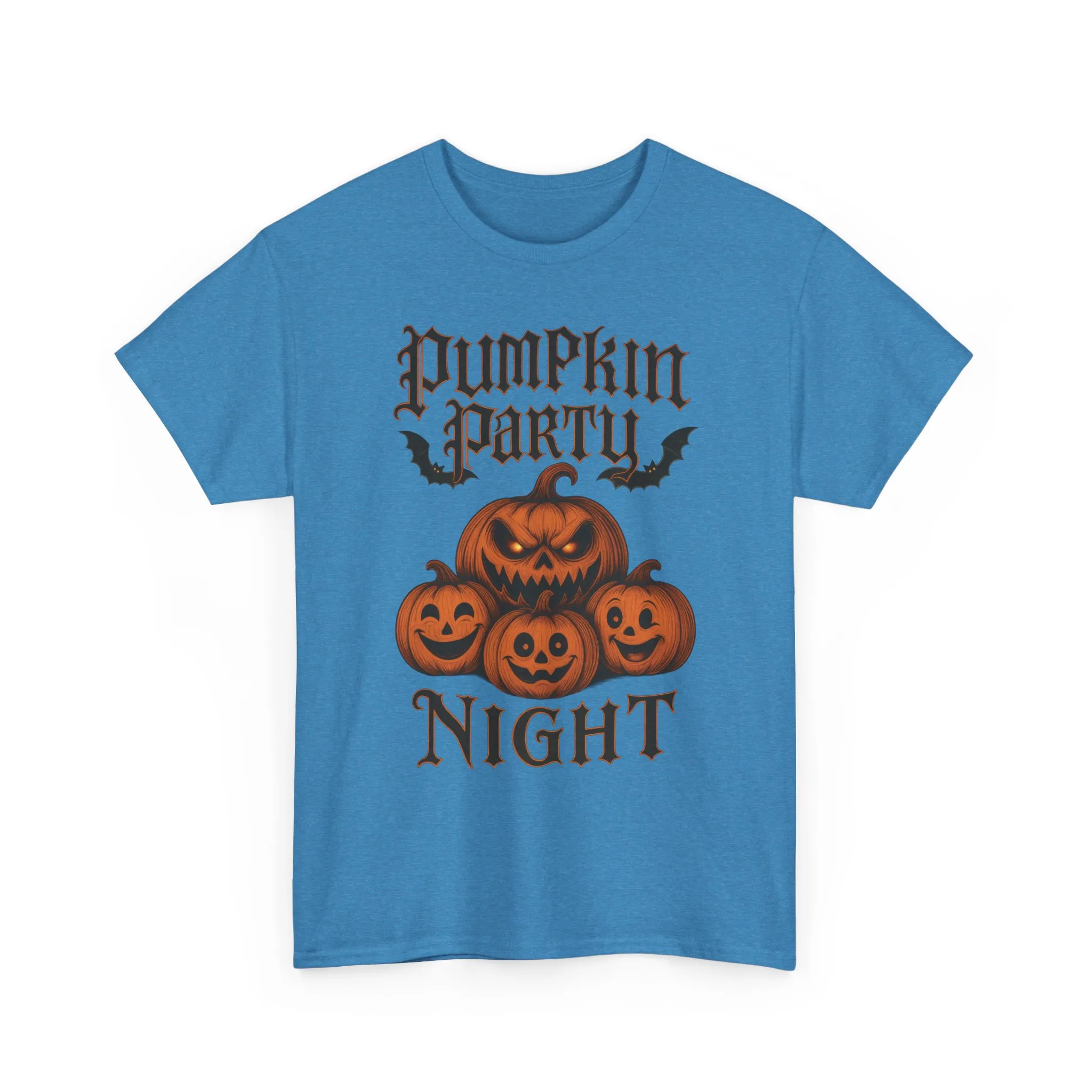 Pumpkin Party Night Men's Halloween T-Shirt, Scary Jack-O-Lantern Pumpkin Graphic Tee for Him - Image 16