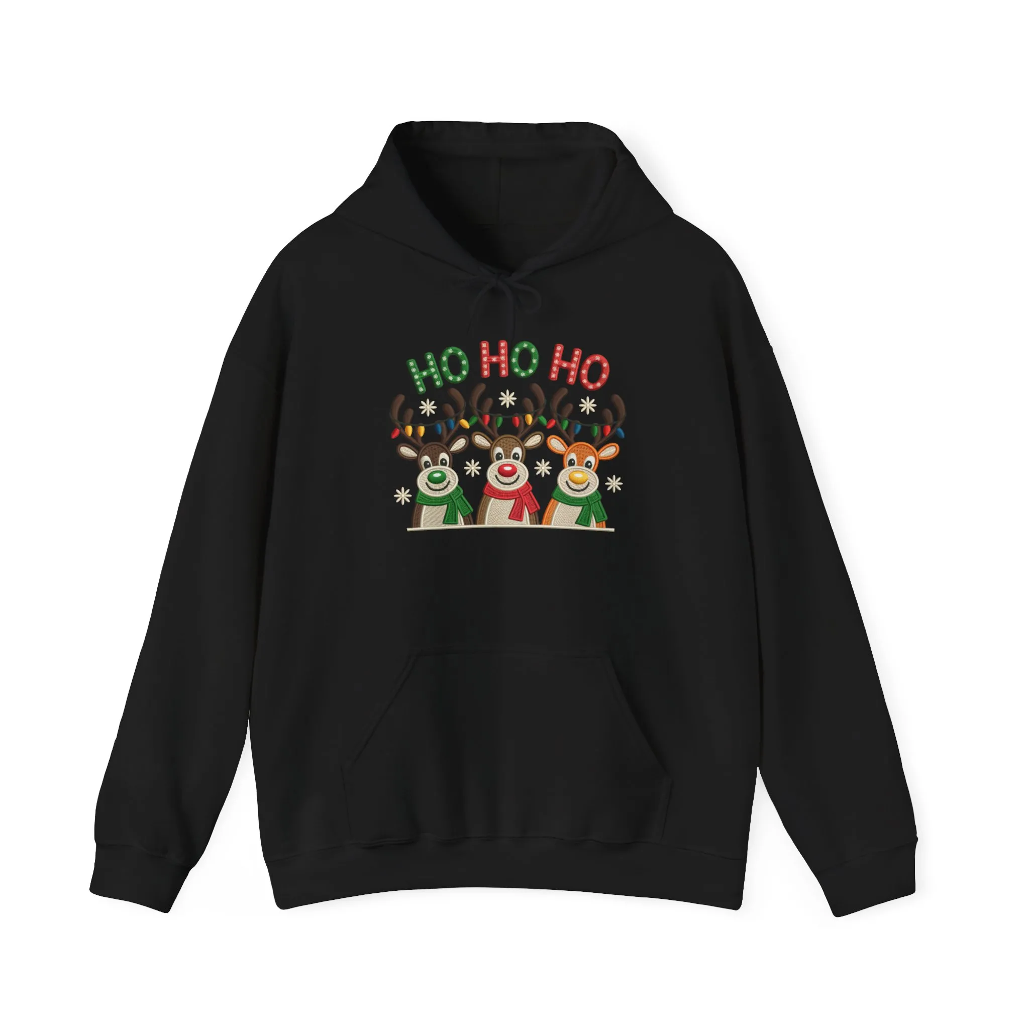 Ho Ho Ho Reindeer Hoodie, Cute Christmas Holiday Pullover for Women - Image 5