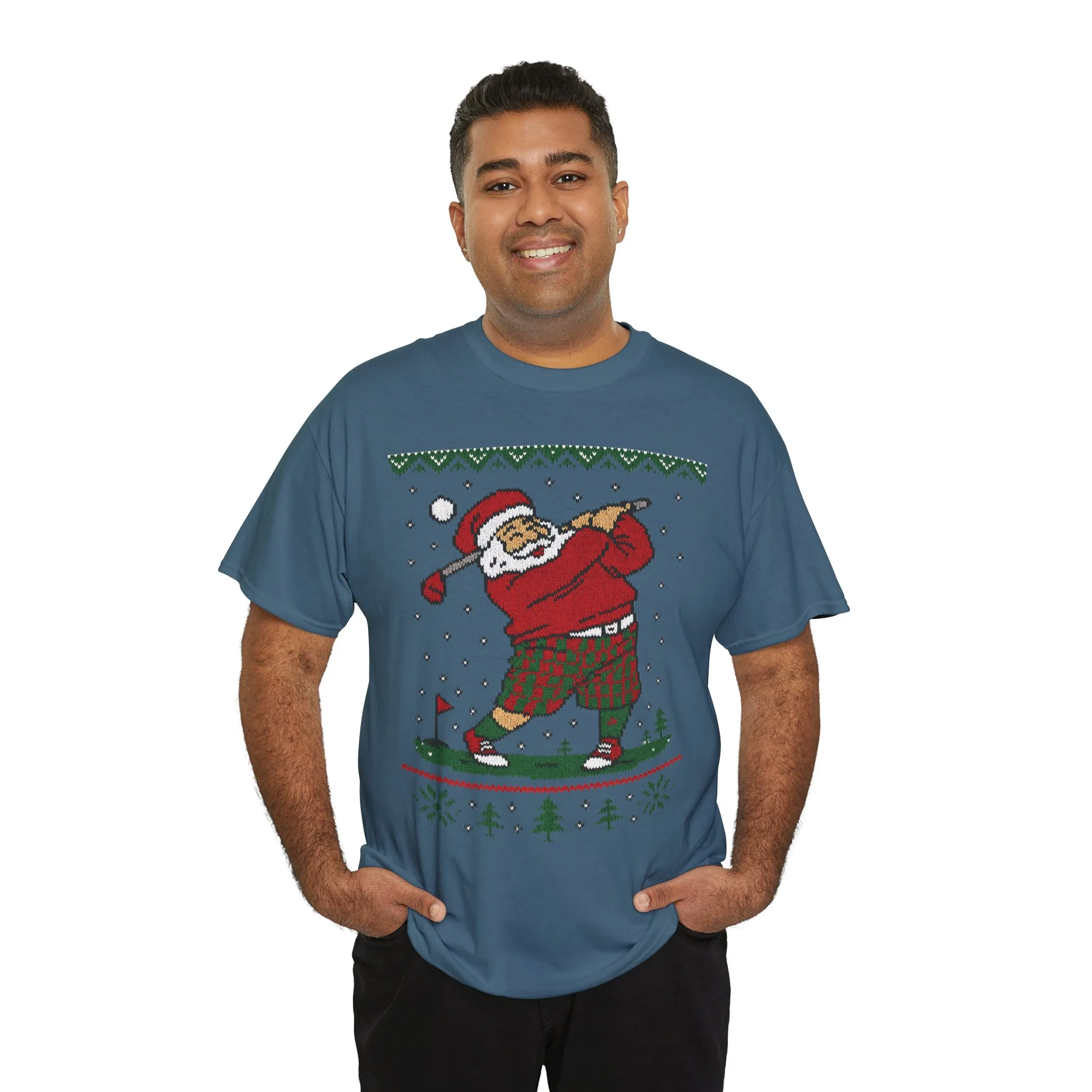 Funny Golfing Santa Christmas T-Shirt, Ugly Christmas Golf Shirt for Men, Holiday Golf Player Tee - Image 18