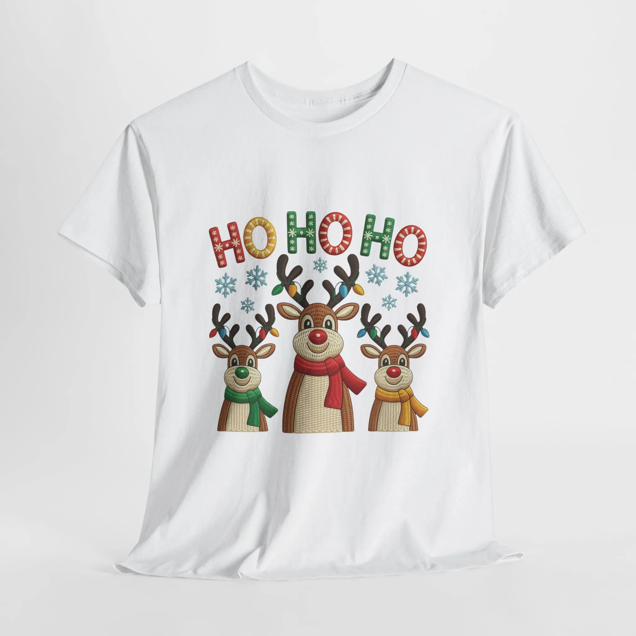 Ho Ho Ho Reindeer T-Shirt, Cute Christmas Tee for Women - Image 5