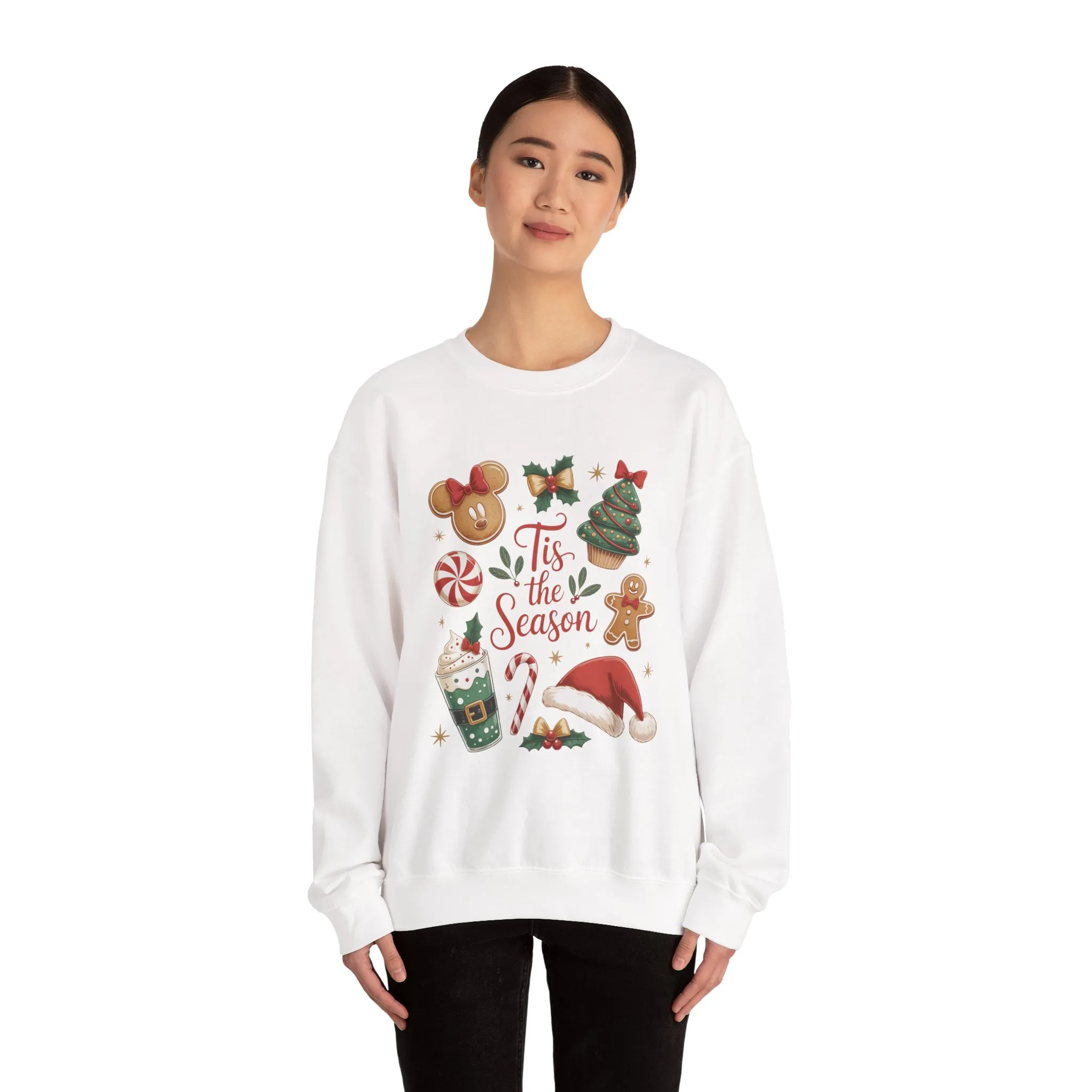 Women's Tis the Season Christmas Sweatshirt, Cozy Cookie - Cocoa Holiday Jumper, Women's Crewneck Sweatshirt - Image 6
