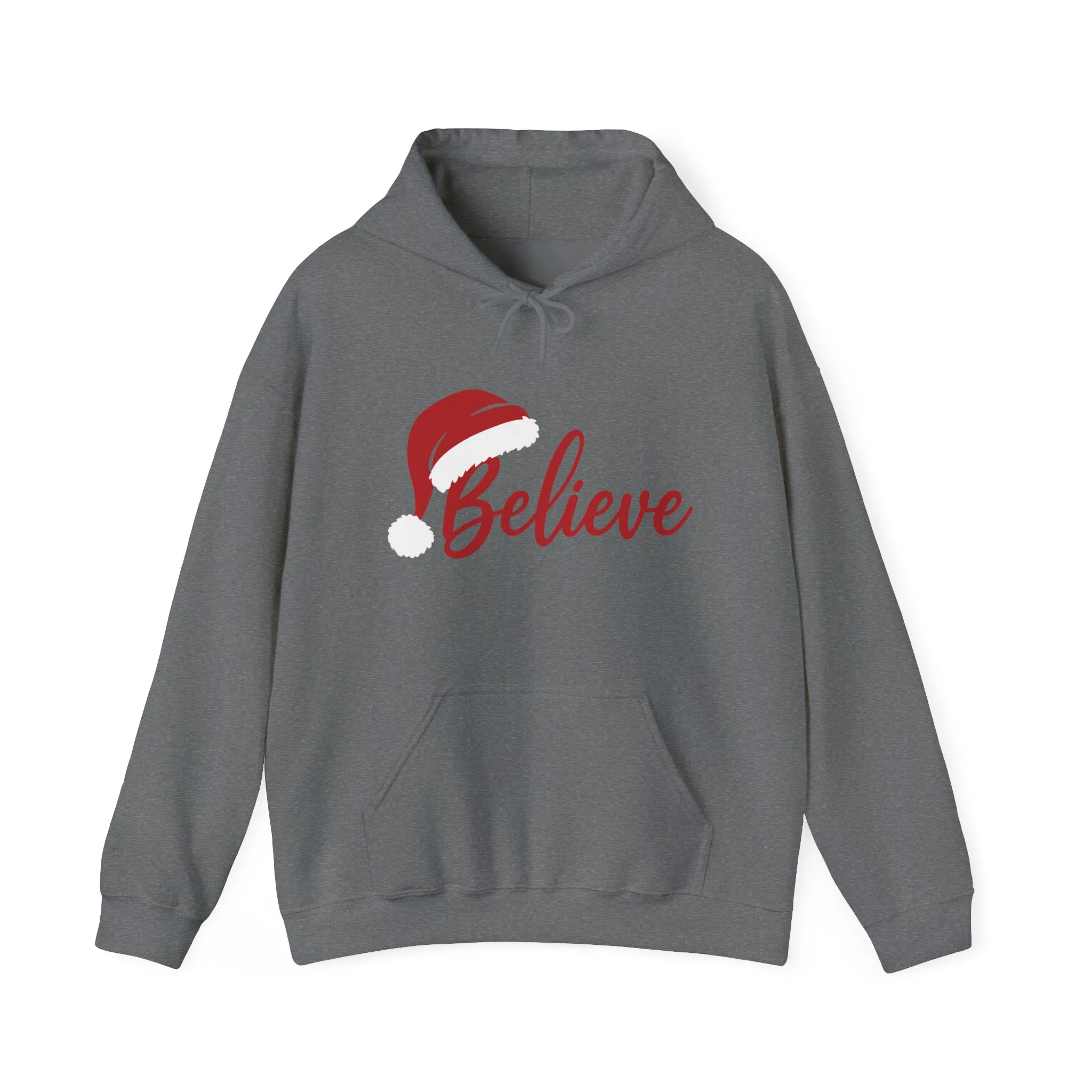 Believe Christmas Women's Hoodie, Minimal Santa Hat Holiday Sweatshirt for Women - Image 9