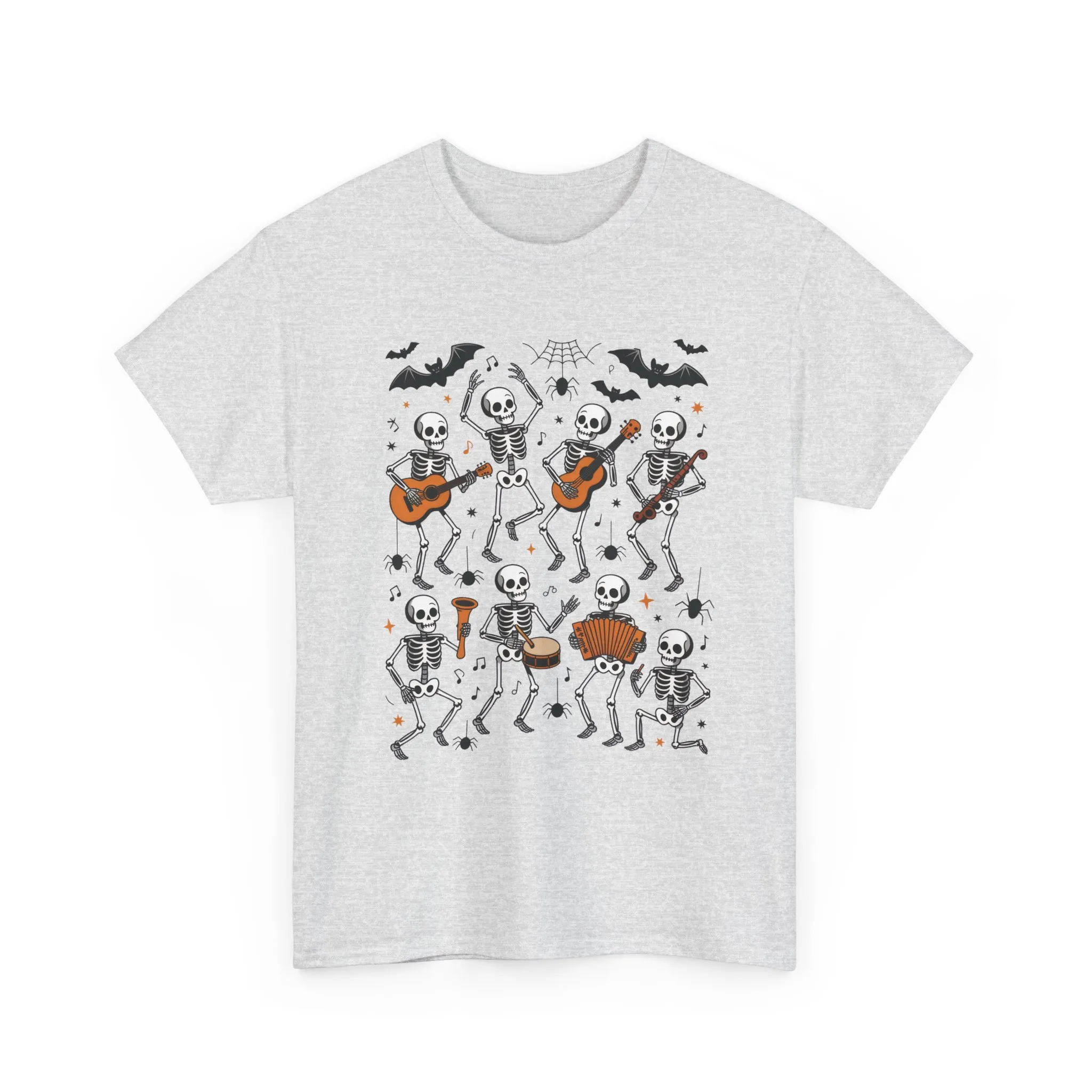 Dancing Skeleton Band Halloween T-Shirt for Women, Funny Spooky Music Tee, Cute Skeleton Party Shirt, Retro Halloween Top Gift Idea - Image 7