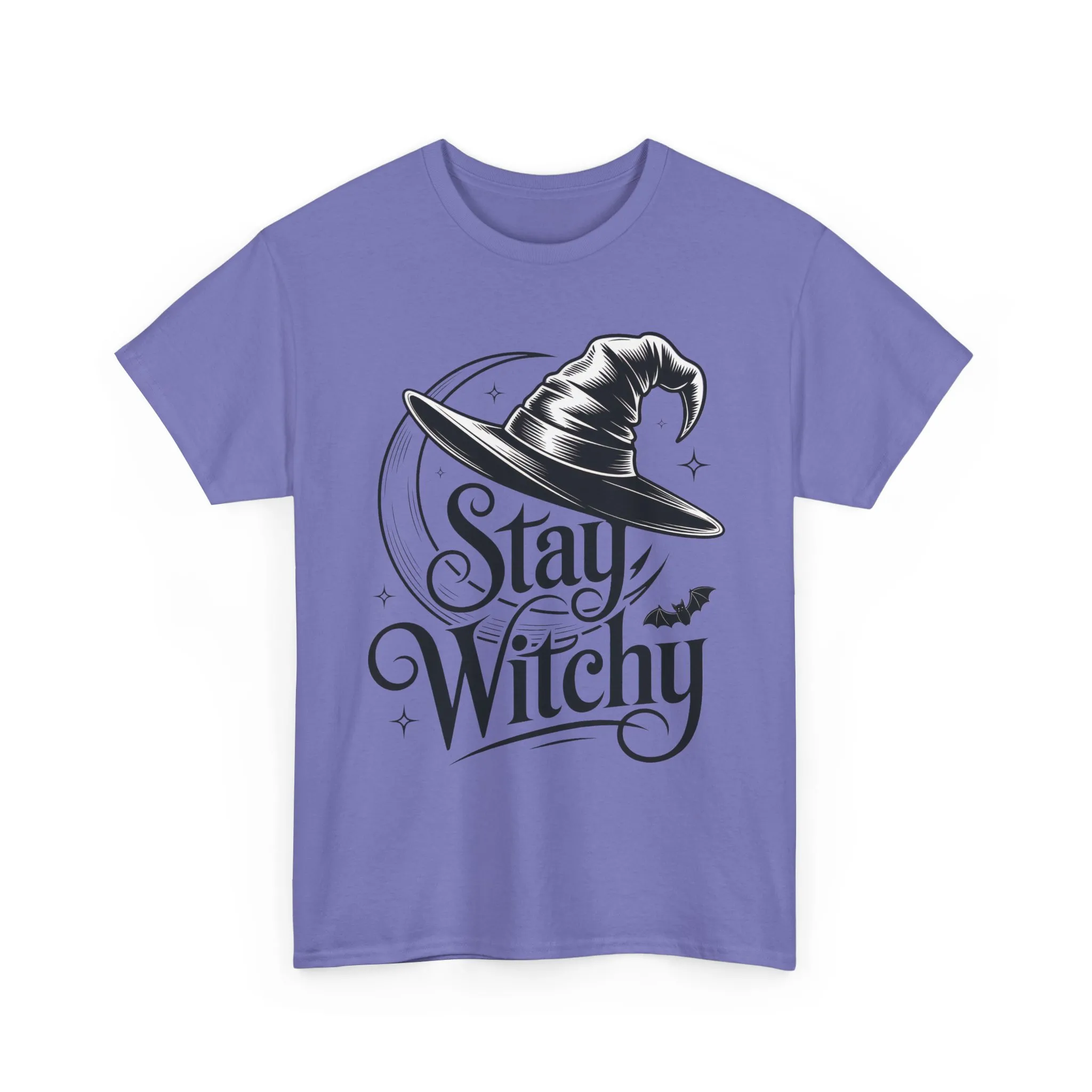 Stay Witchy Gothic Moon Witch Hat Women's T-Shirt, Minimalist Halloween Witchy Graphic Tee - Image 22