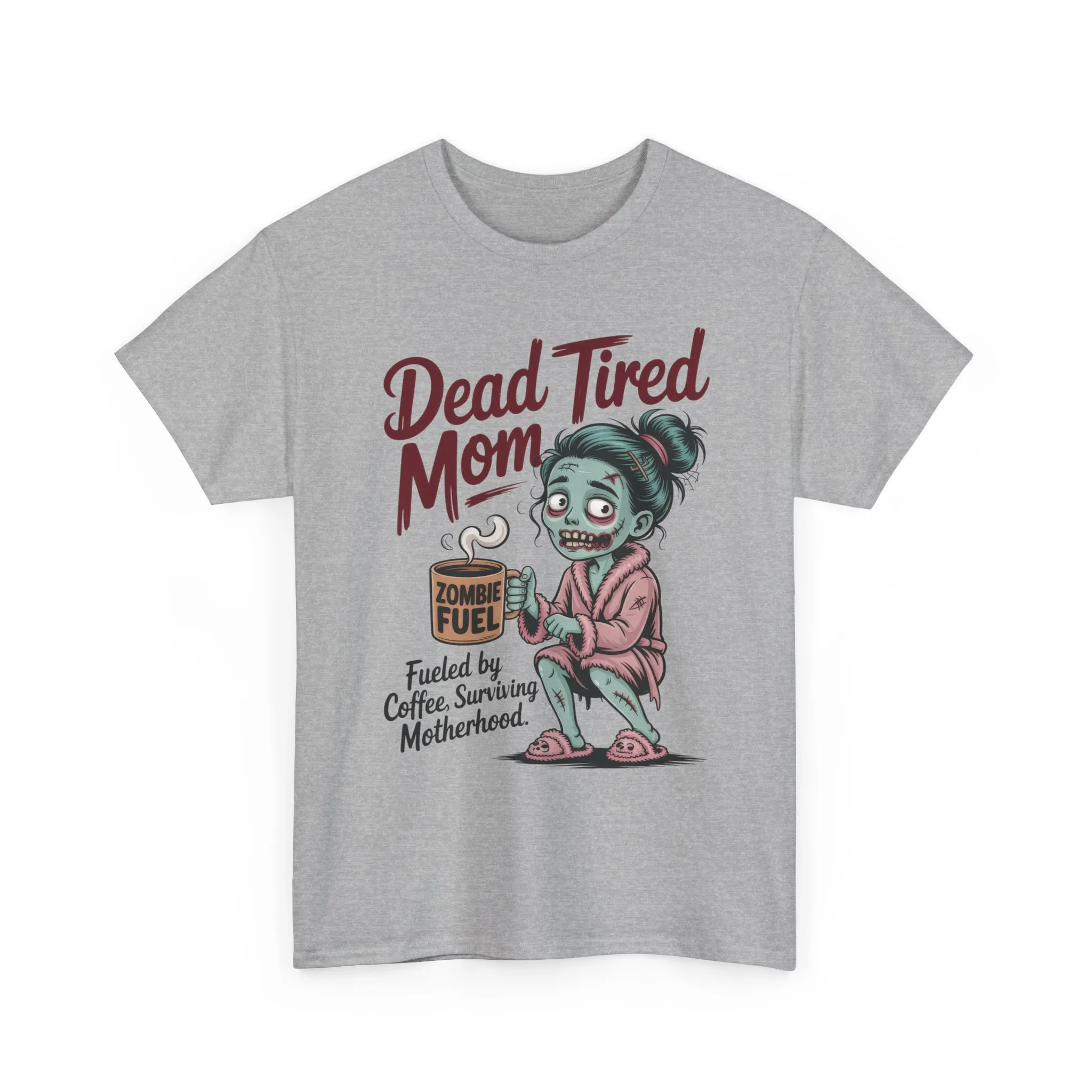 Dead Tired Mom Shirt, Funny Zombie Coffee Women's Tee, Motherhood Survival Tee, Tired Mom Gift, Zombie Mom Shirt - Image 4