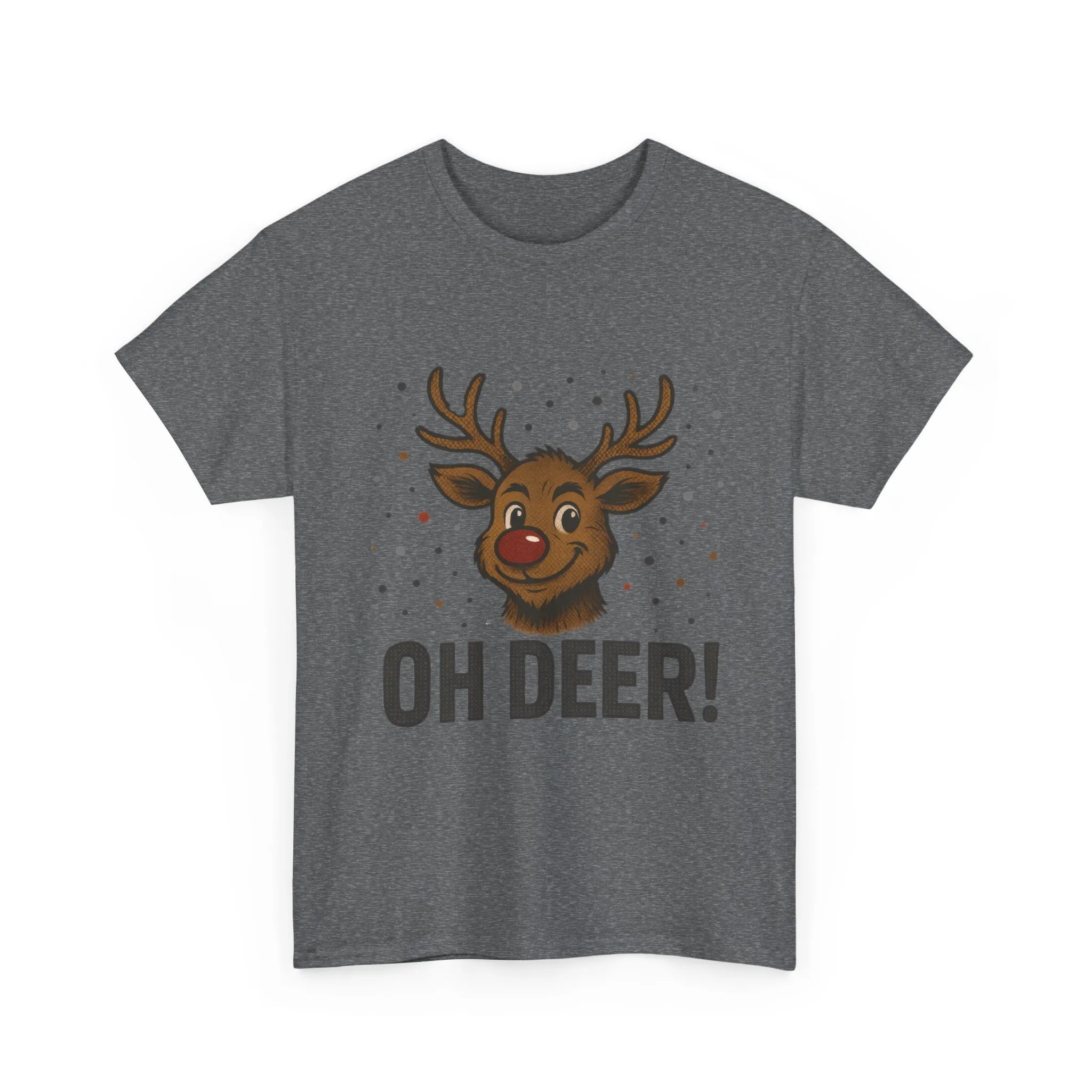 Men's Oh Deer Funny Christmas T-Shirt, Reindeer Holiday Graphic Tee - Image 10