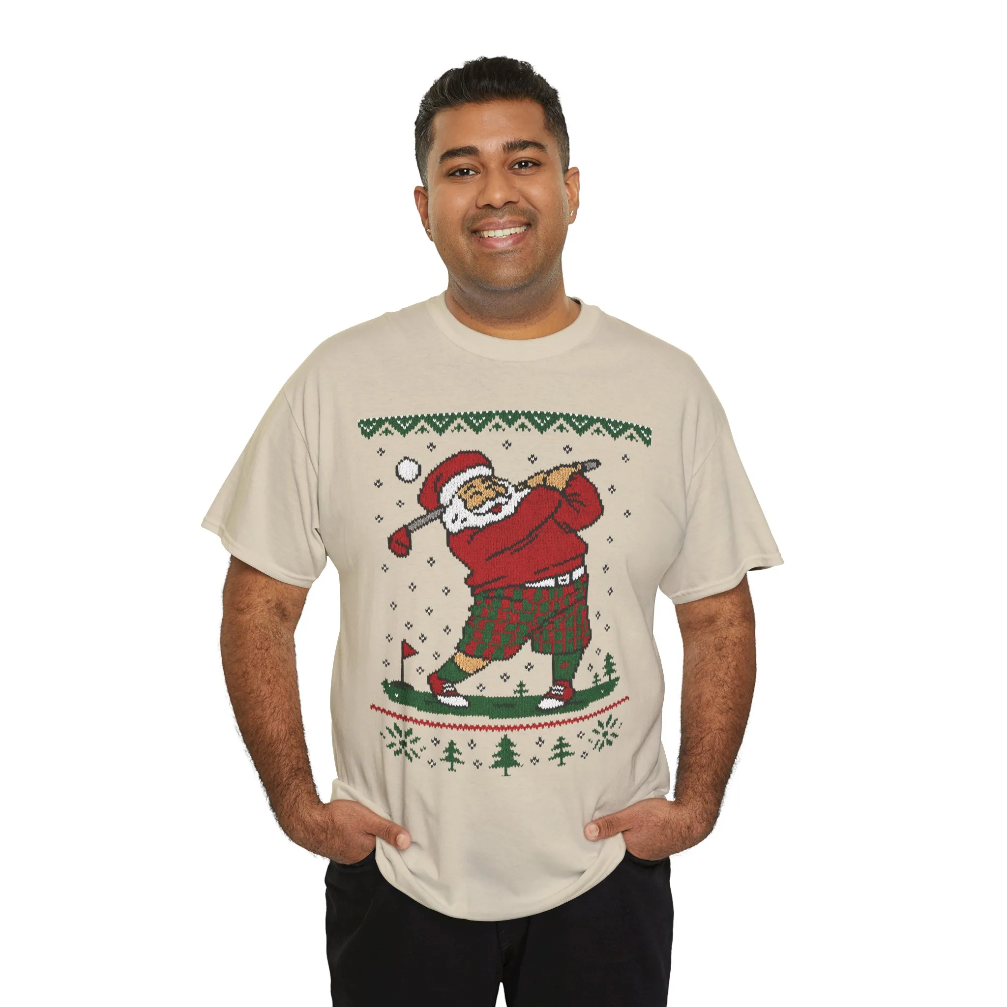 Funny Golfing Santa Christmas T-Shirt, Ugly Christmas Golf Shirt for Men, Holiday Golf Player Tee - Image 9
