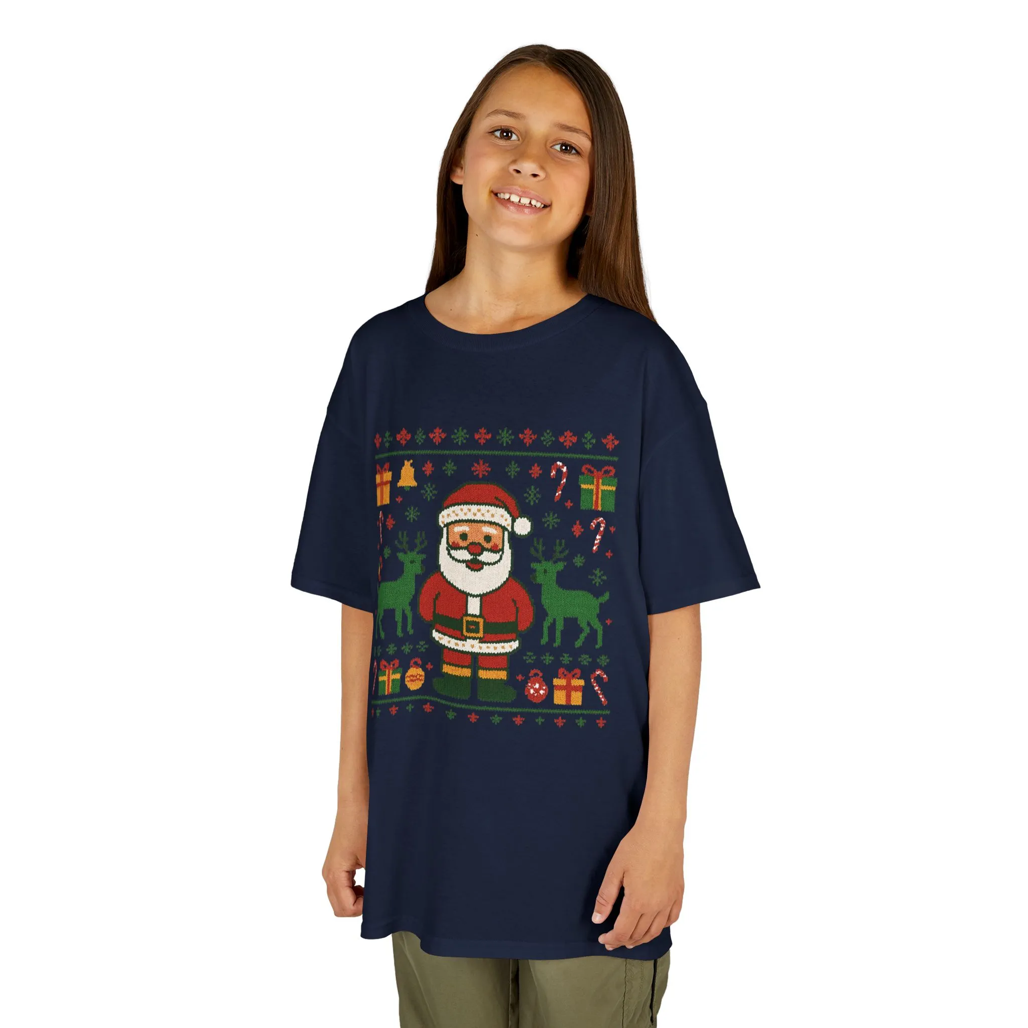 Kids Santa Christmas Shirt, Holiday Style Kids Sweater - Image 14