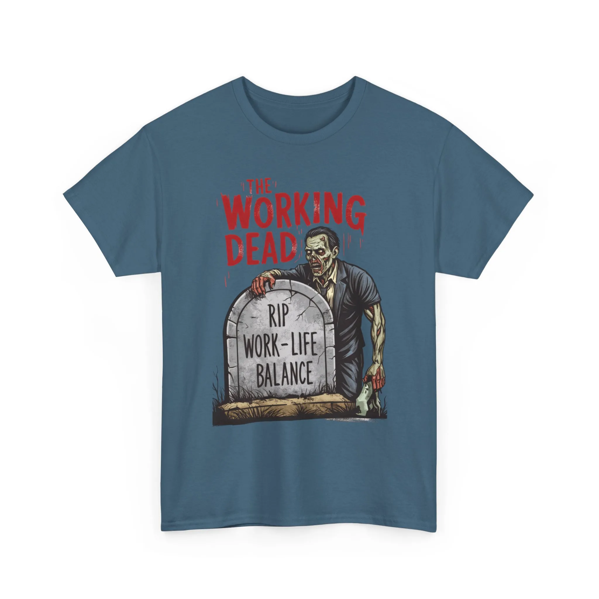 The Working Dead Shirt Men, Funny Work Life Balance Zombie Tee, RIP Work Shirt, Halloween Tee - Image 16
